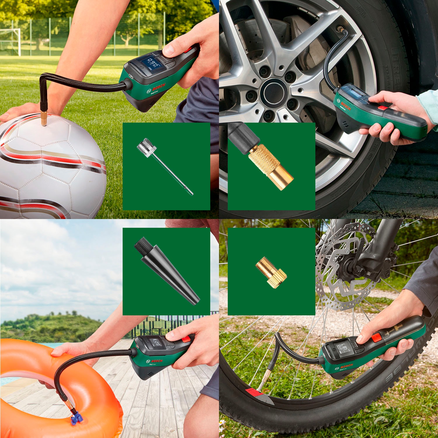 Bosch Home & Garden Akku-Luftpumpe »»EasyPump««, handlich und kabellos, mit Ballnadel
