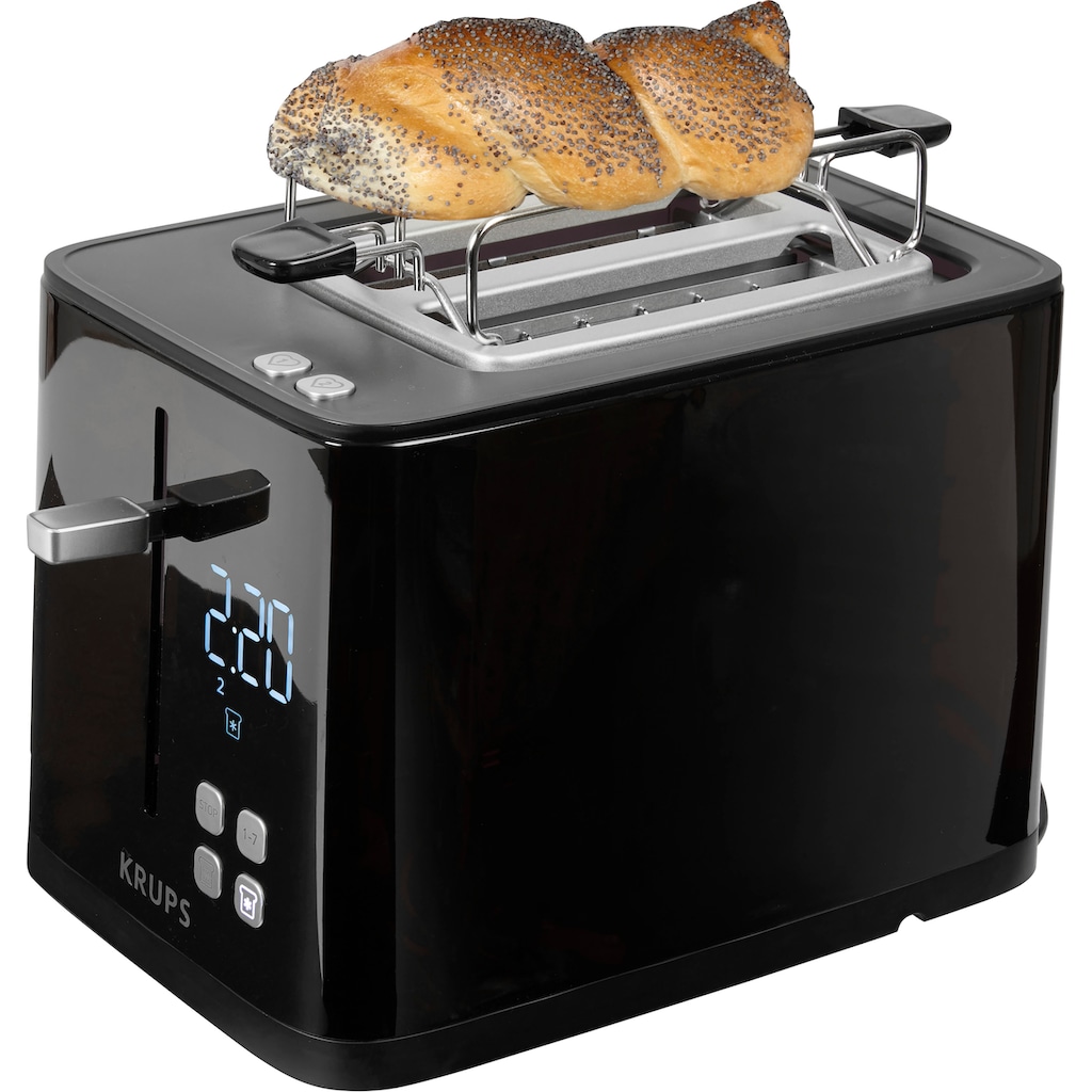 Krups Toaster »KH6418 Smart'n Light«, 2 kurze Schlitze, 800 W, Digitaldisplay, 7 Bräunungsstufen, automatische Zentrierung des Brots