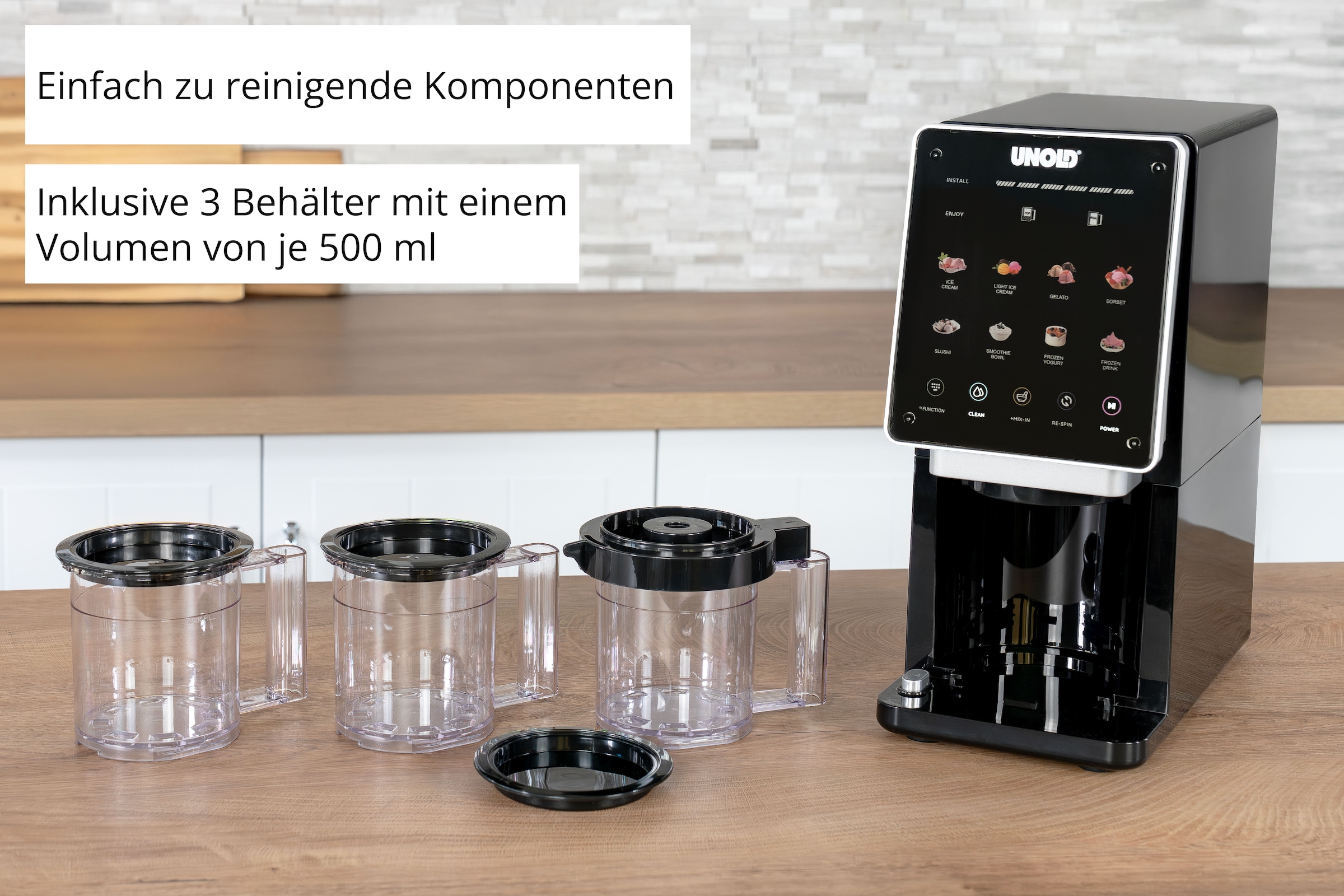 Unold Eismaschine »Cream-Dream, 8 vielseitige Programme« 800 W Inkl. 3 x 500 ml Behälter
