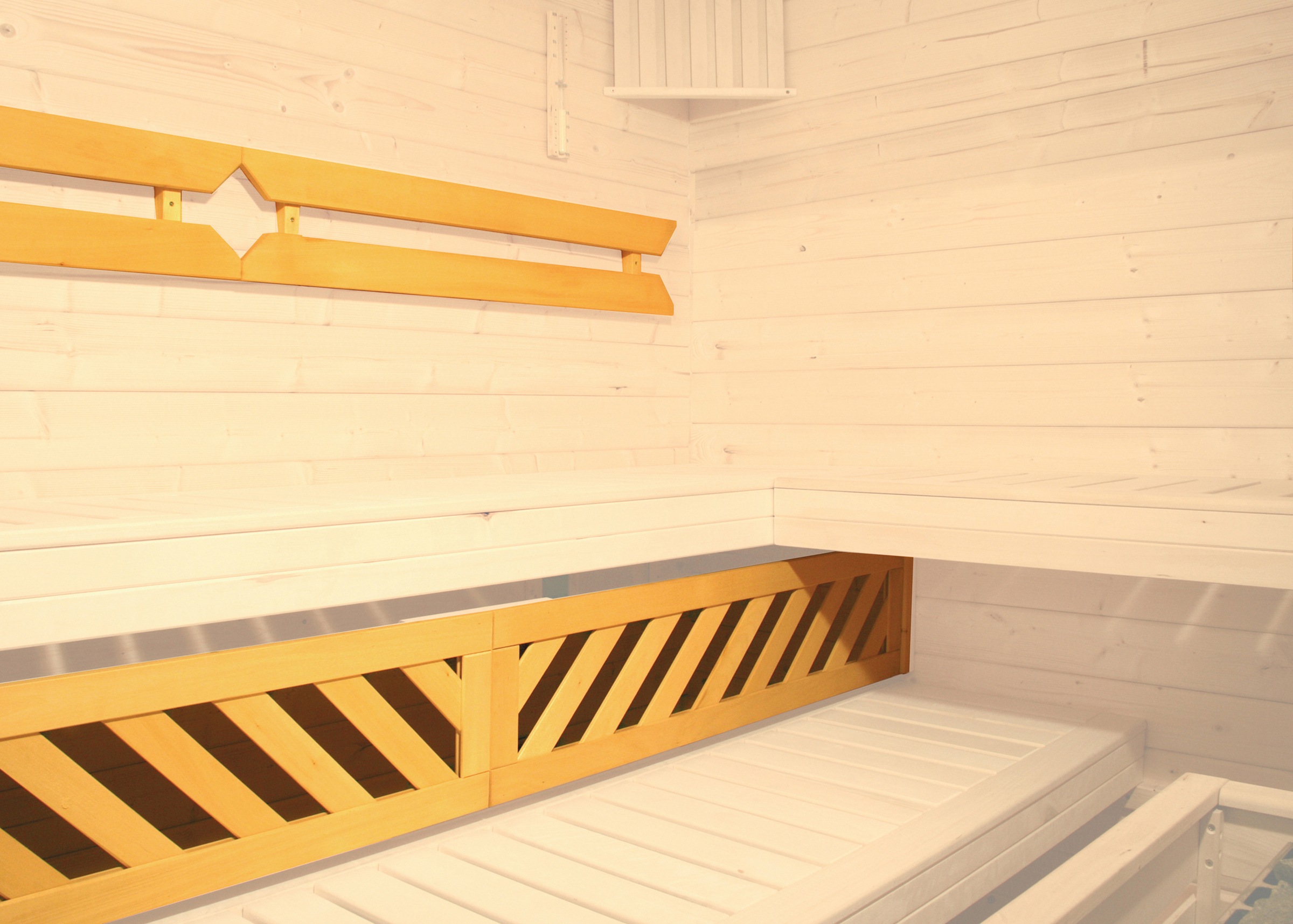 weka Sauna »Design-Sauna KEMI« Blockbohlen, vorgefertigte Elemente, moderne Ganzglastür