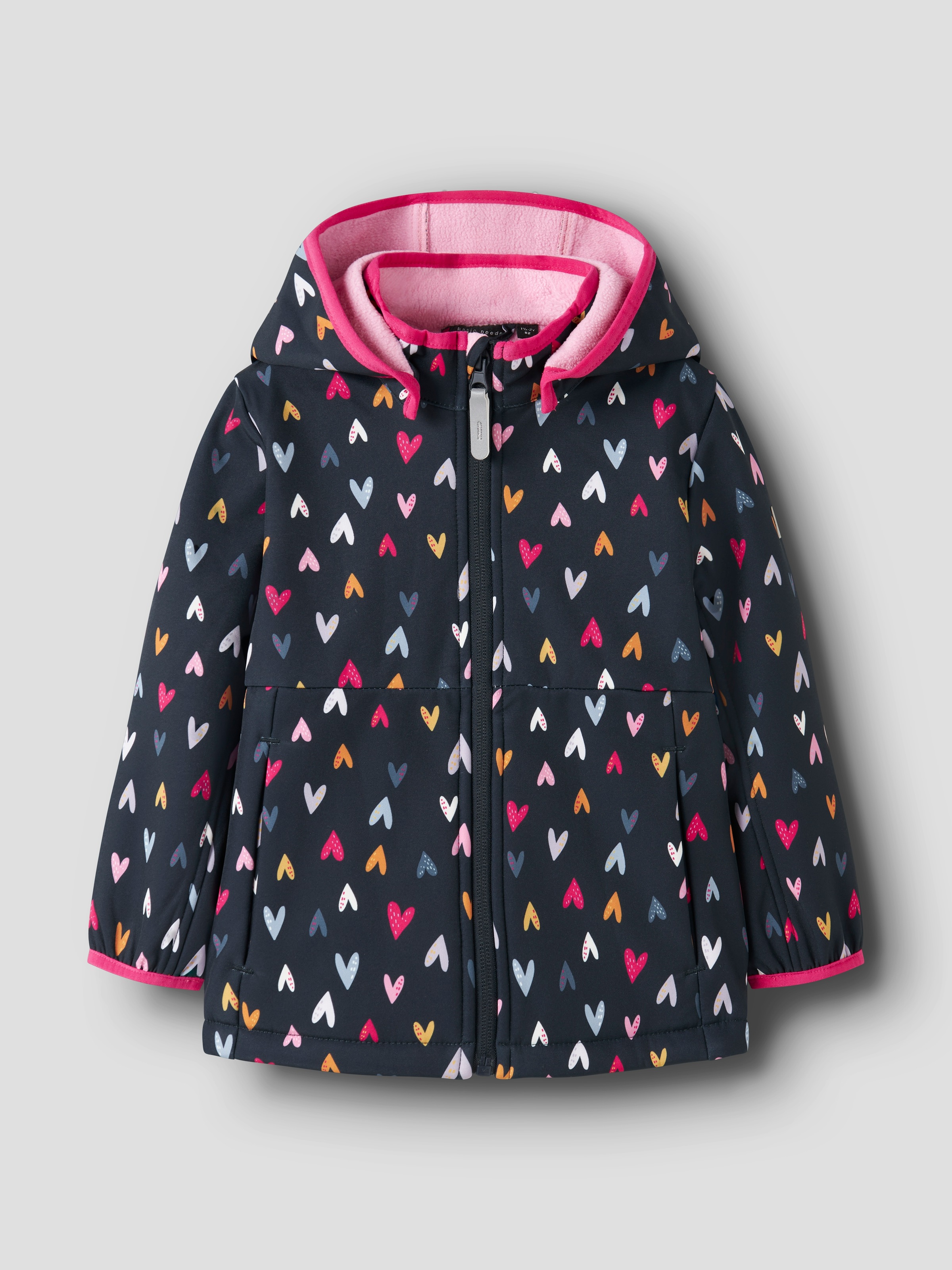 NAME IT Softshelljacke »NMFMALTA05 SOFTSHELL JACKET AOP FO« mit Kapuze Dark Sapphire AOP:HEARTS 92 92 Jacke von name it für Mädchen