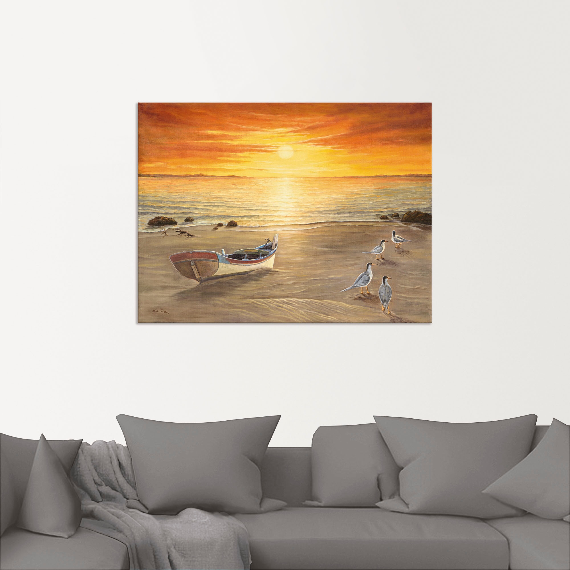 Artland Wandbild »Möwen«, Sonnenaufgang & -untergang, (1 St.), als Alubild, Outdoorbild, Leinwandbild, Poster in verschied. Größen