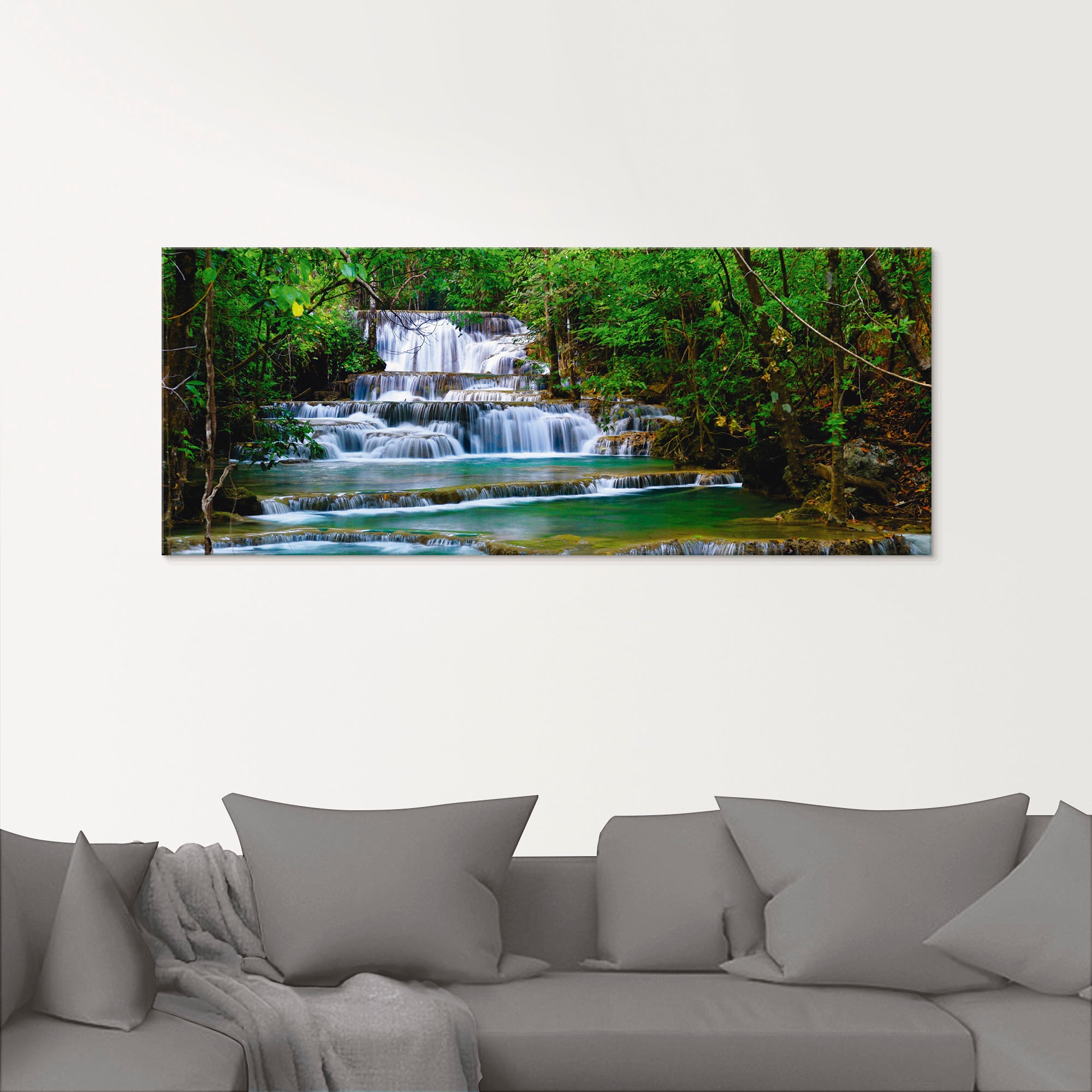 Artland Glasbild »Tiefen Wald Wasserfall« Gewässer 1 Stk. tlg. in verschied günstig online kaufen
