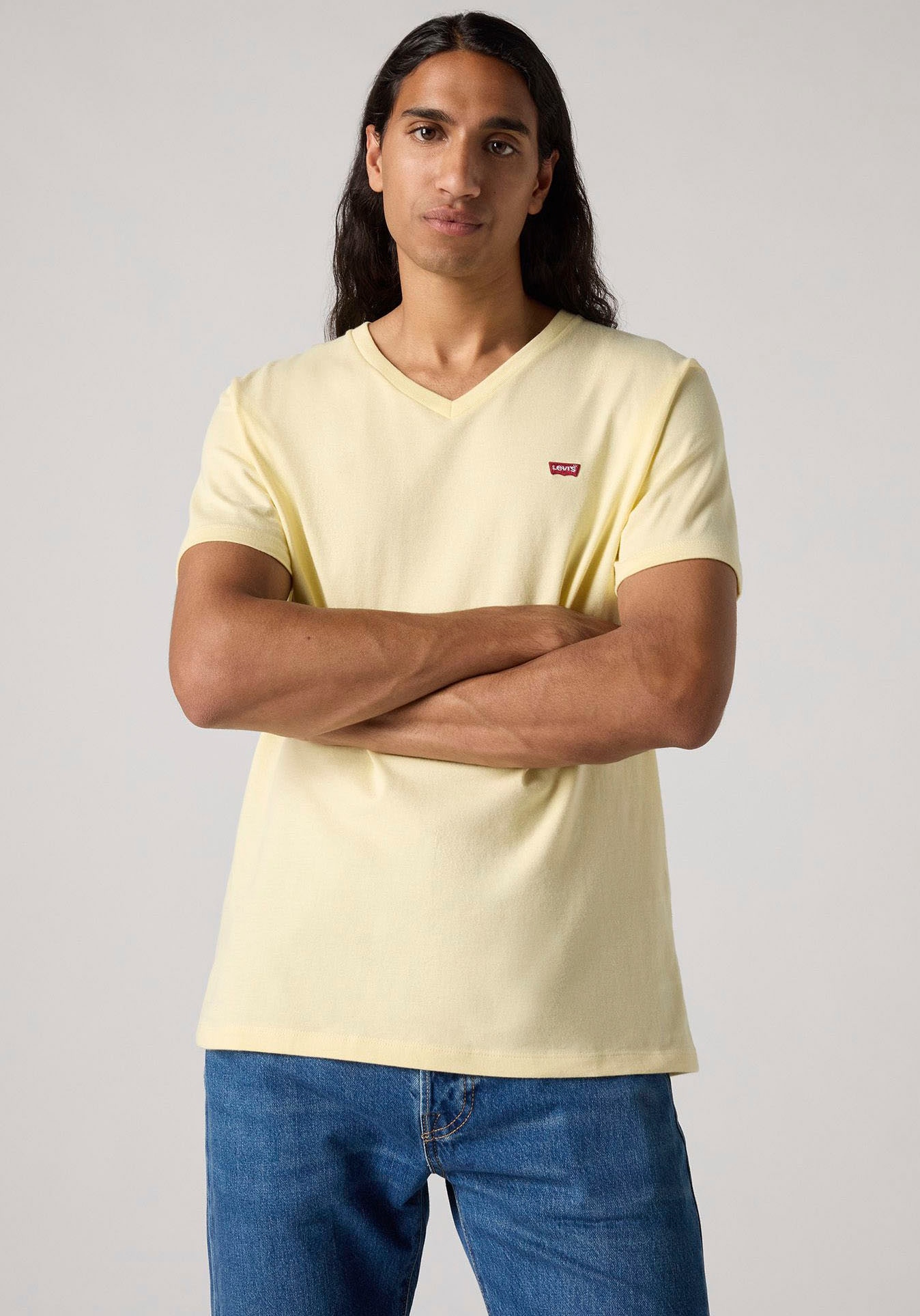 Levi's® V-Shirt »LE ORIGINAL HM VNECK«, mit Logostickerei