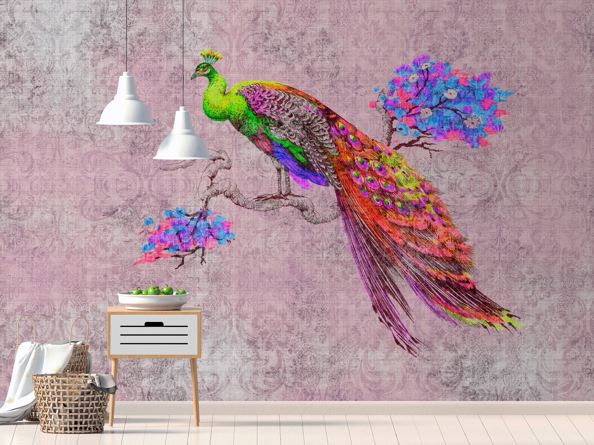 living walls Fototapete »Walls by Patel Peacock 2« glatt Vlies, Wand, Schrä günstig online kaufen
