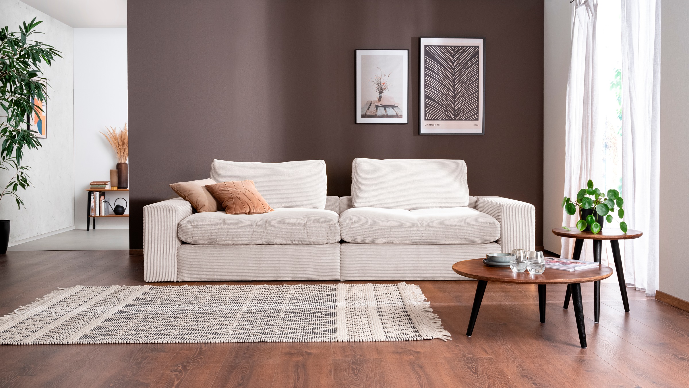 alina Big-Sofa »Sandy«, 266 cm breit und 123 cm tief, in modernem Cordstoff