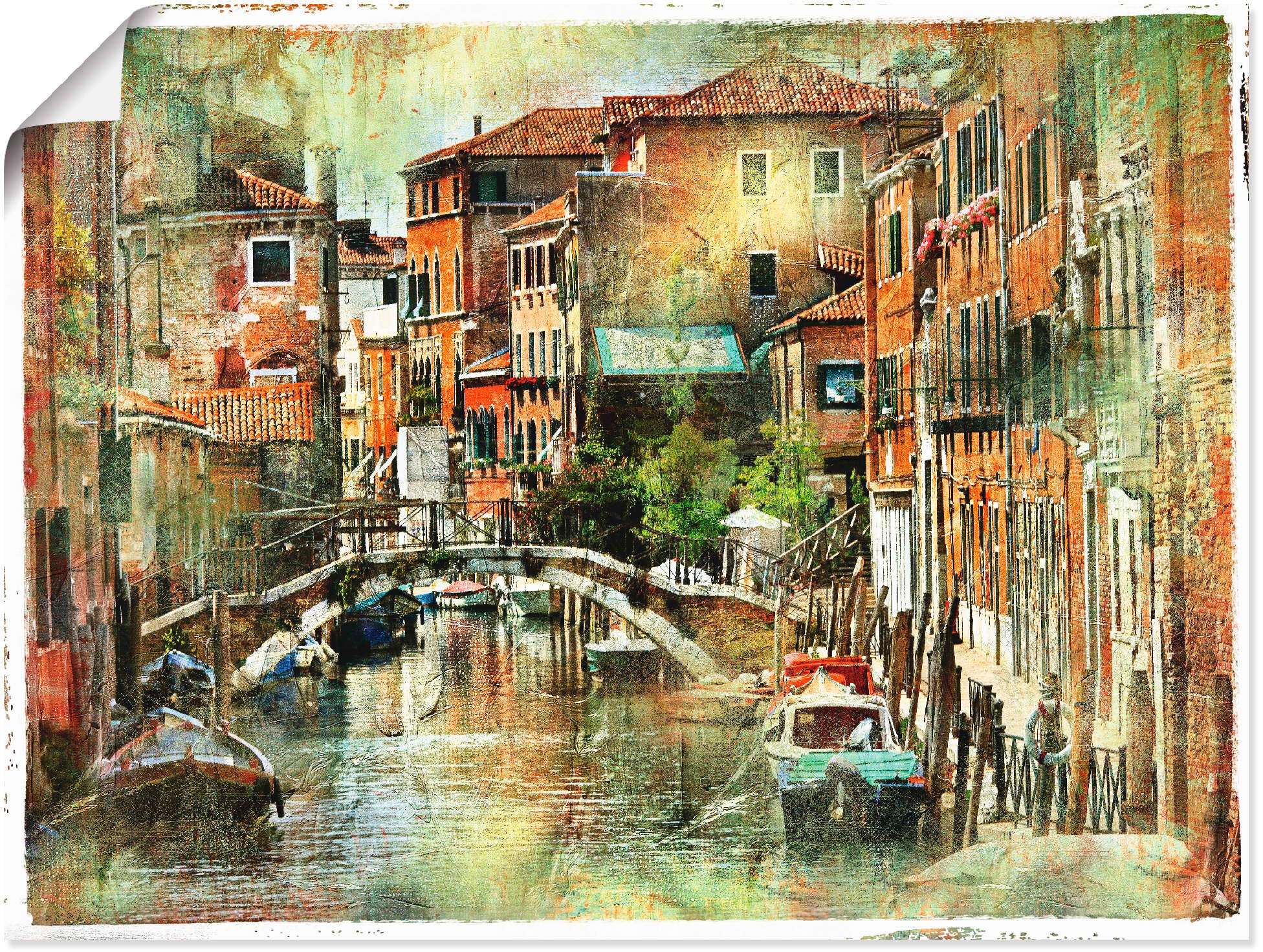 Artland Wandbild »Kanal in Venedig« Italien 1 Stk. tlg. als Leinwandbild, P günstig online kaufen