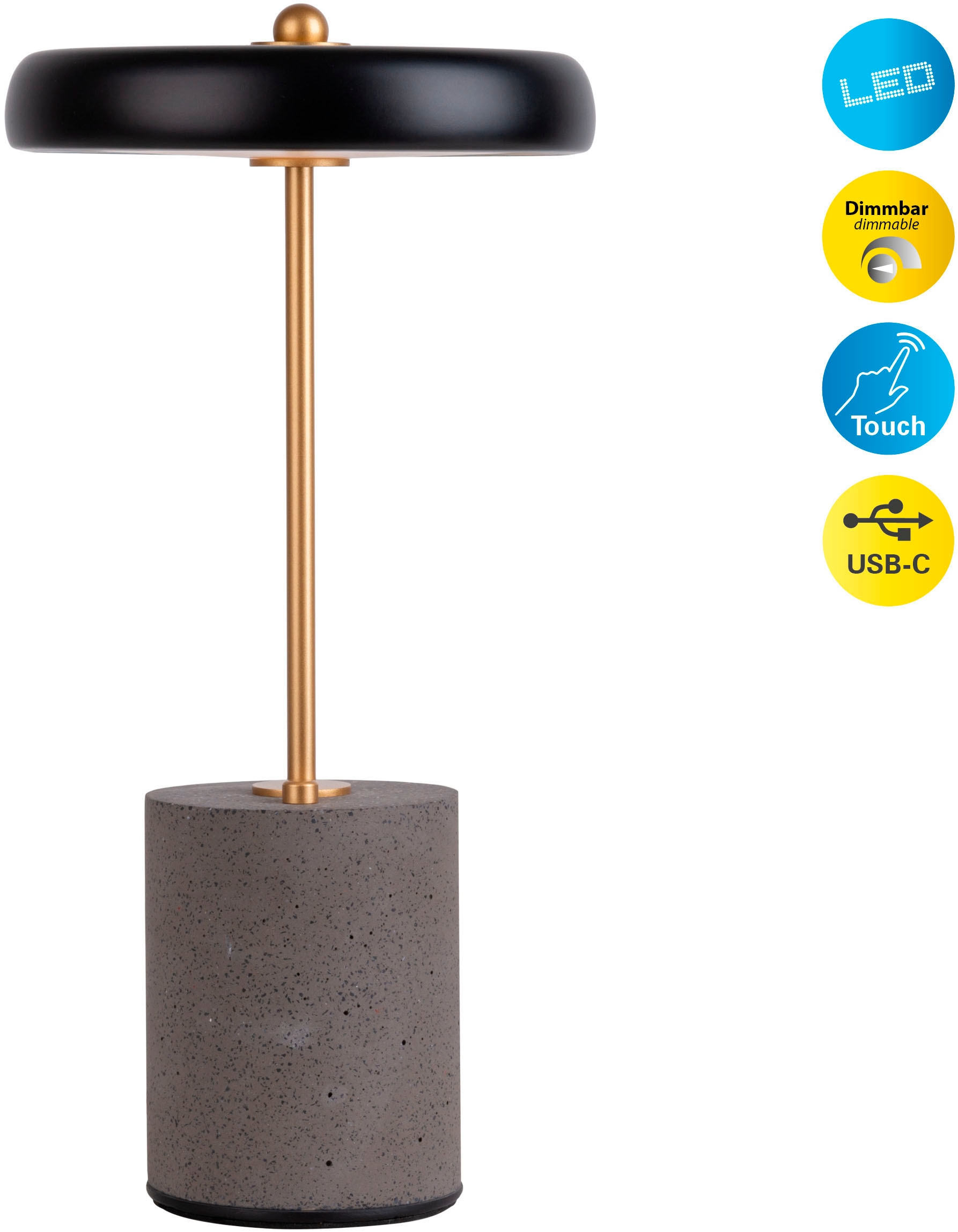 näve Tischleuchte »"SETA" Tischlampe H: 30 cm«, Leuchtmittel LED-Modul   LE günstig online kaufen