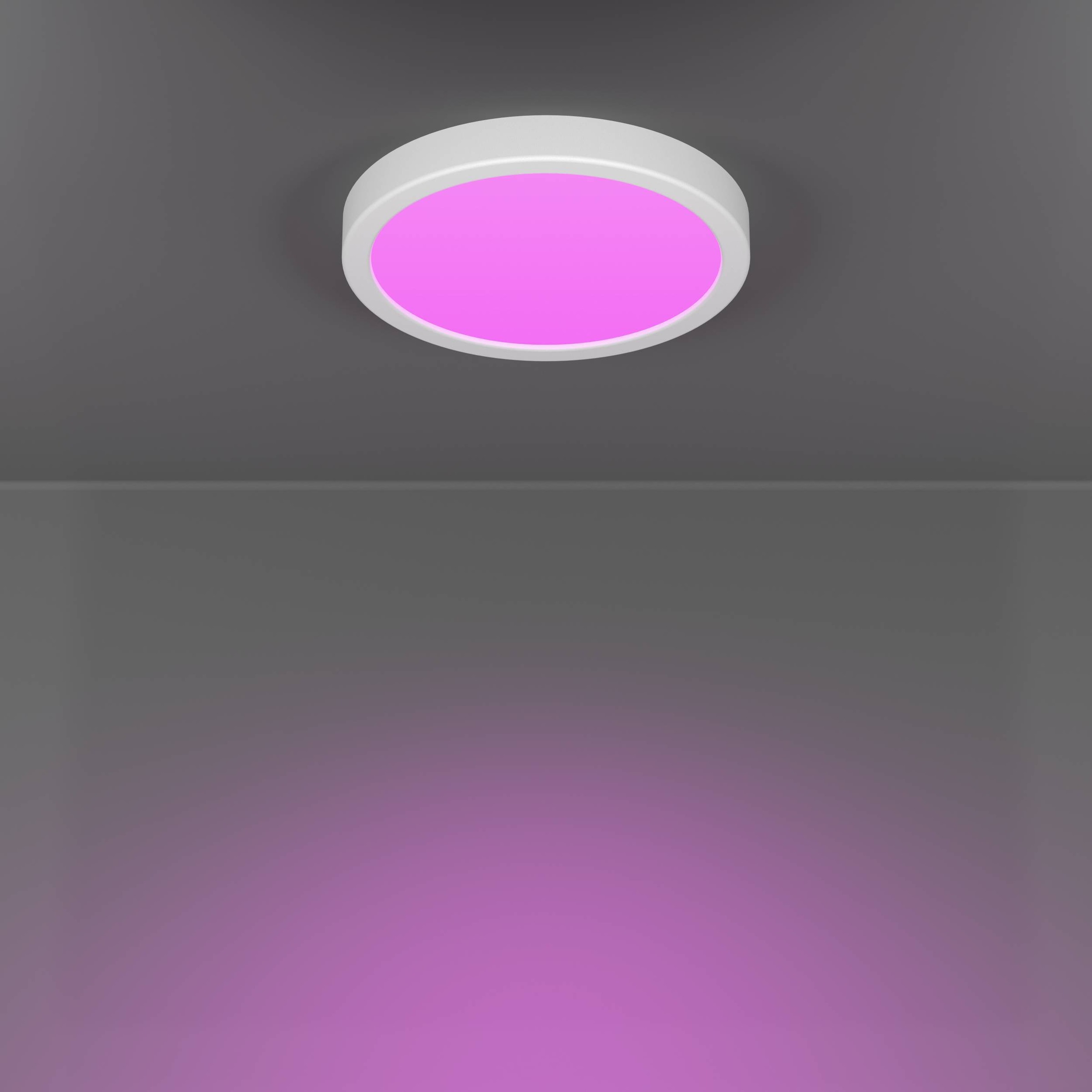 EGLO Aufbauleuchte »Fueva 6-Z Deckenlampe, ZigBee, App und Sprachsteuerung, Badlampe, IP44« LED-Modul 1 Stk. Kaltweiß | RGB Aufbauleuchte - H2,5 x Ø21,1 cm - weiß - 11,2W inkl.