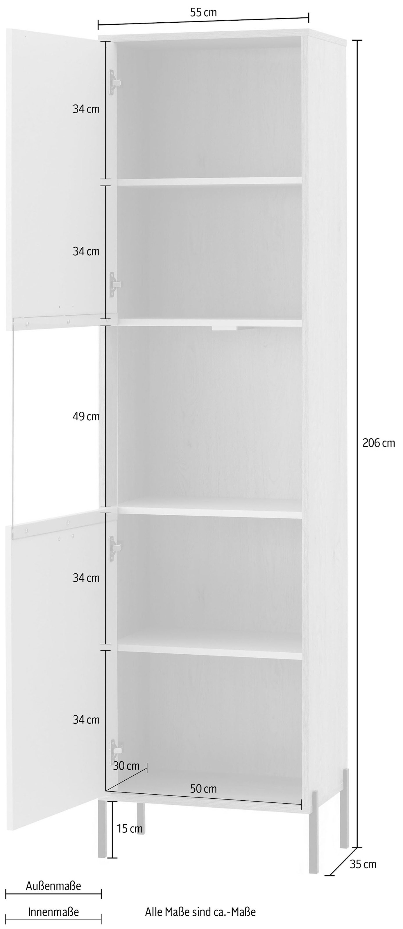Home affaire Wohnwand »Fredericia, moderne Anbauwand, Komplettset in Kaschmir« Set, 3 Stk. tlg.