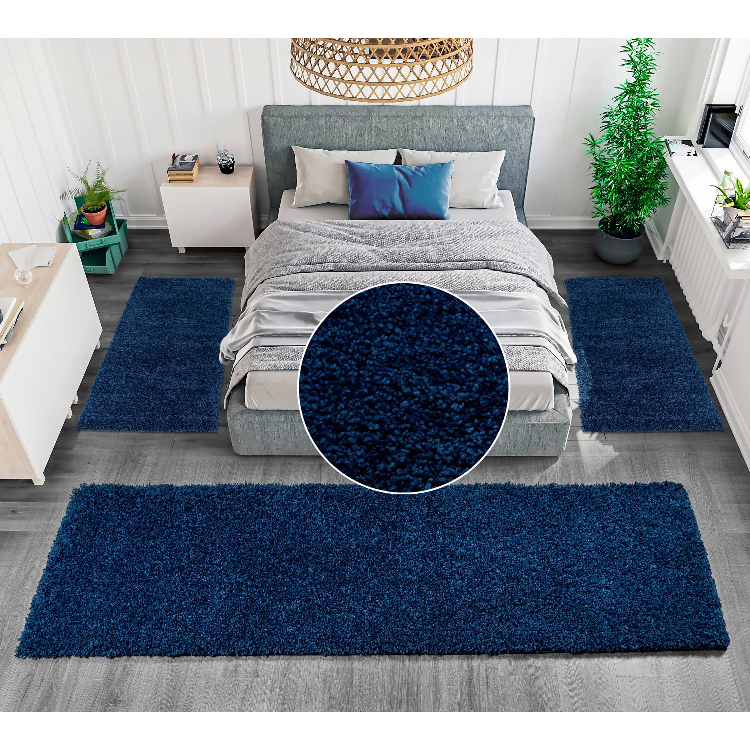 Bruno Banani Bettumrandung »Shaggy Soft« Höhe 30 mm 3 Stk. tlg. gewebt, Uni günstig online kaufen