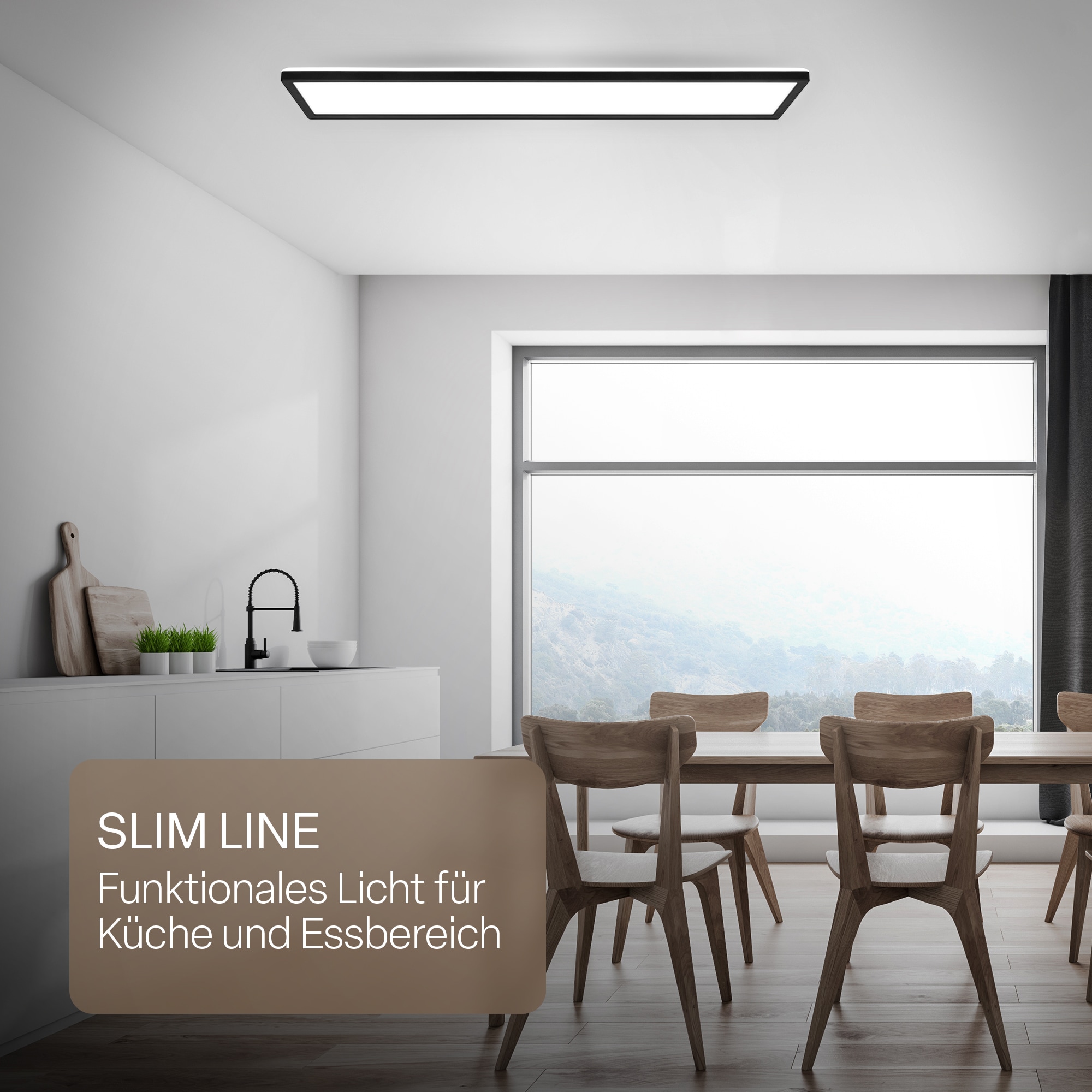 B.K.Licht LED Panel »SHALLOW« LED-Board 1 Stk. Neutralweiß 98x20x3 cm, Badlampe, Badezimmer, Küche, Wohnzimmer