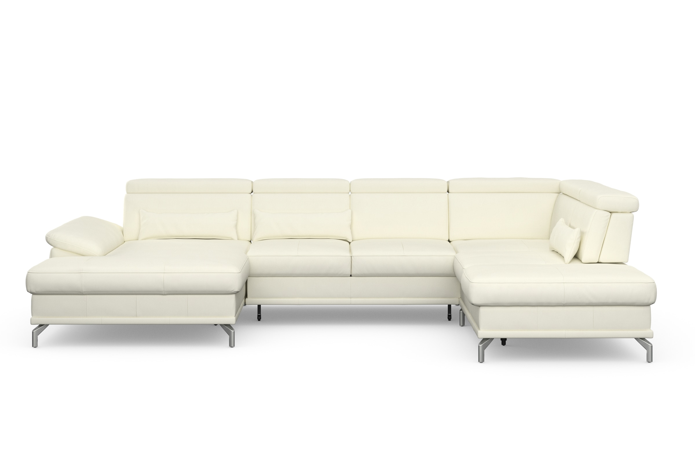 sit&more Wohnlandschaft »Cabrio U-Form, mit Sitztiefenverstellung, Arm- und Kopfteilverstellung«, 3 Nierenkissen, Federkern, optional Bettfunktion und Stauraum