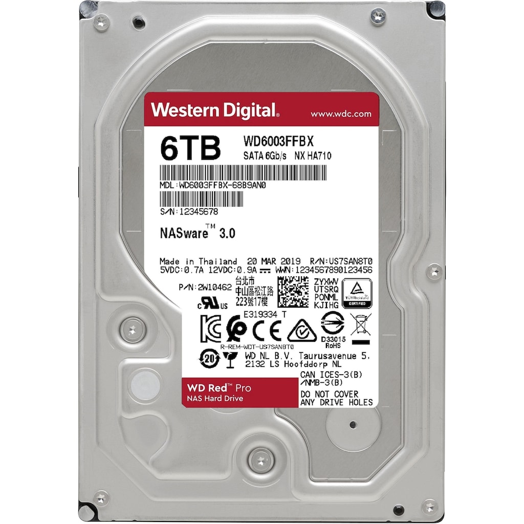 Western Digital HDD-NAS-Festplatte »WD Red Pro«, 3,5 Zoll, Anschluss SATA