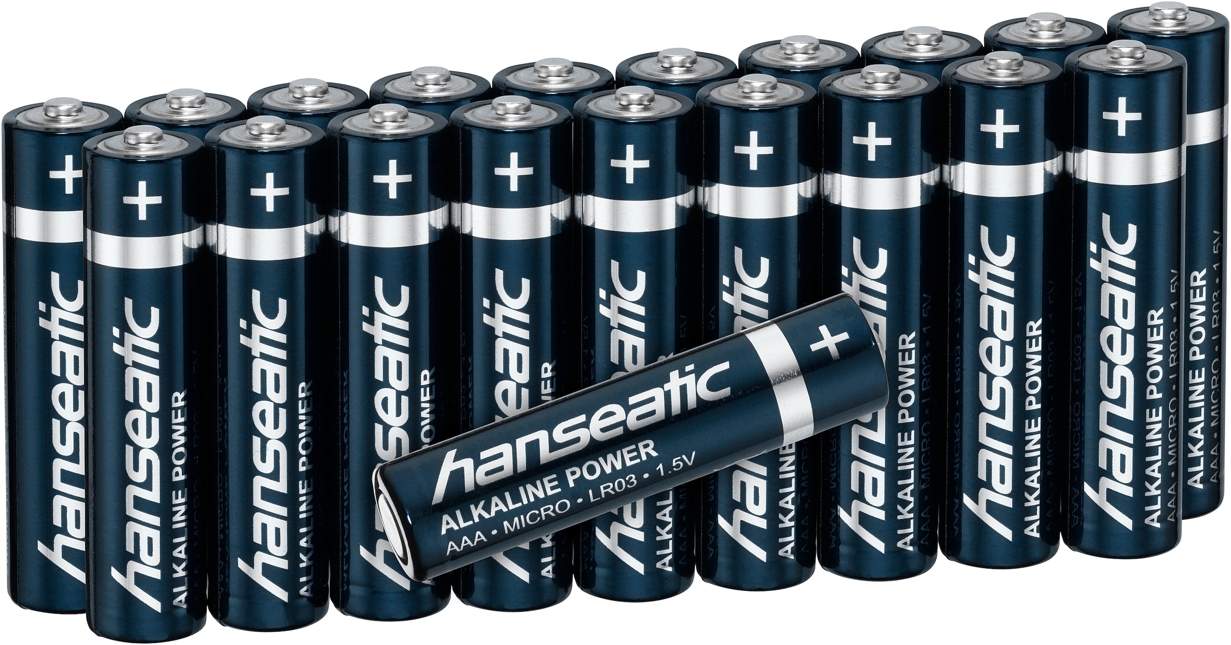 Hanseatic Batterie »20er Pack Alkaline Power, AAA Micro«, LR03, (Packung, 20 St.)