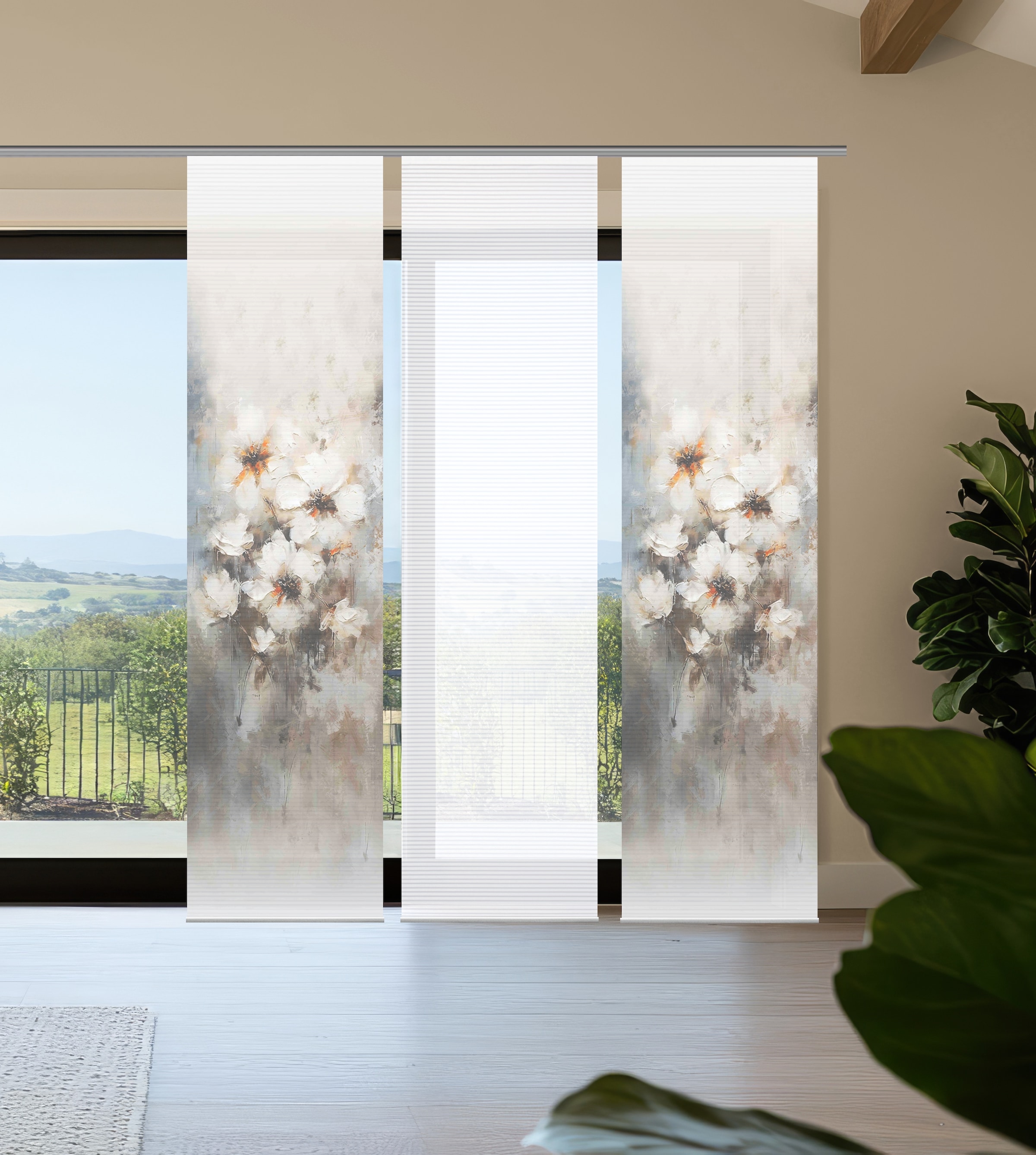 HOME in green Schiebegardine »ARISTEA« Paneelwagen 3 Stk. tlg. Bambusoptik, günstig online kaufen