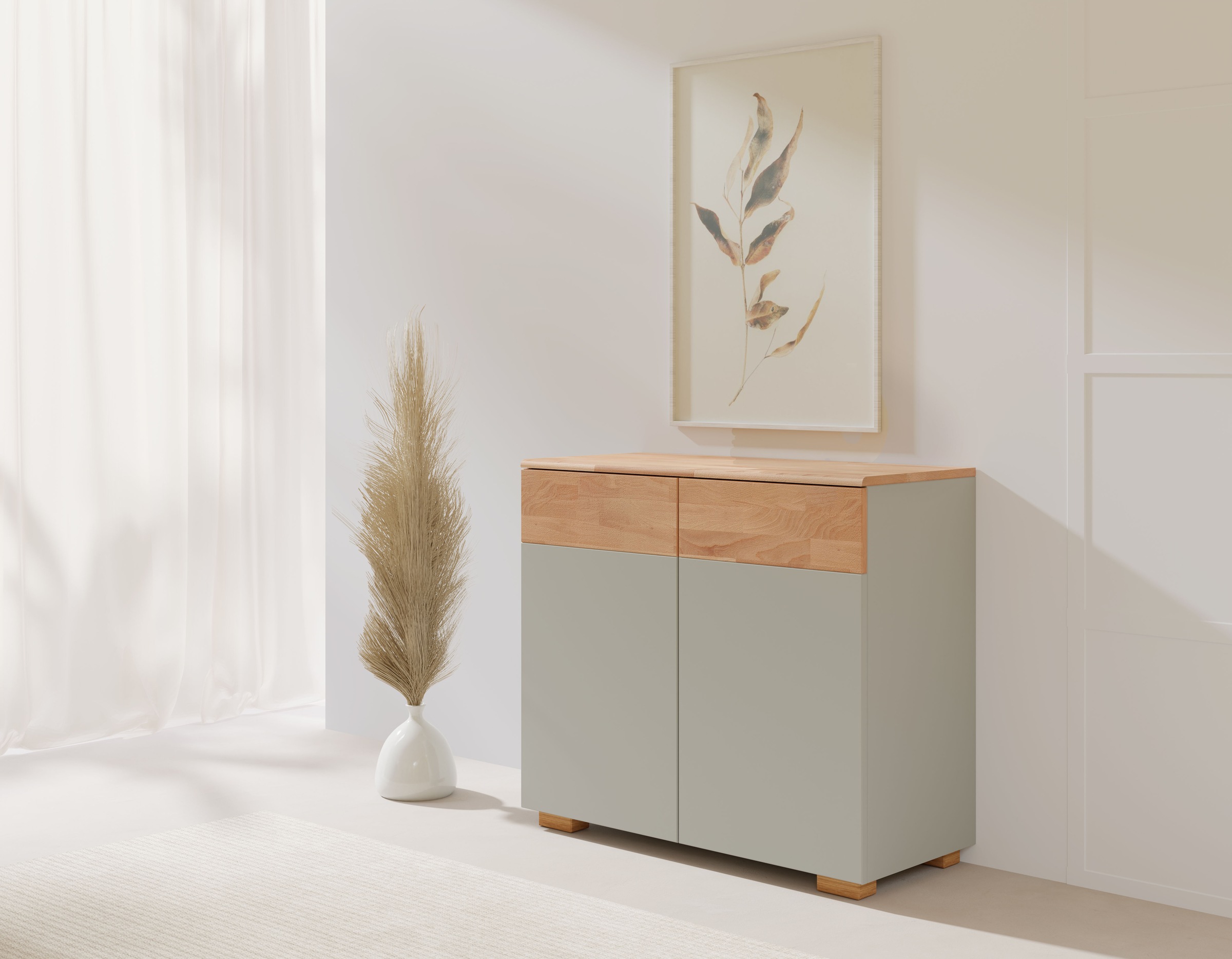 Home affaire Kommode »Citra teilmassiv«, Breite 90cm,moderne grifflose Opti günstig online kaufen