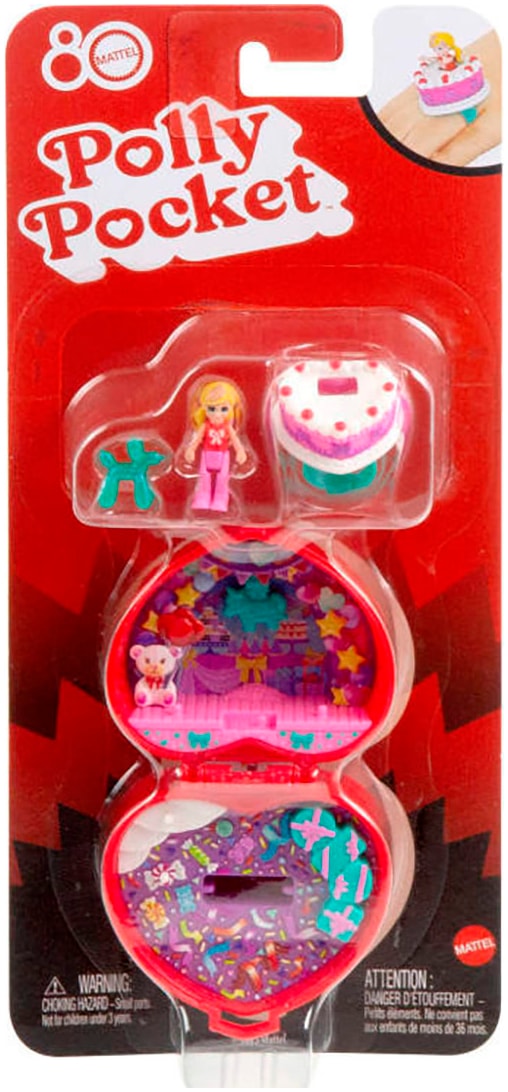 Polly Pocket Spielwelt »Mattel 80th Anniversary Ruby Red Ring Box Collector Compact«