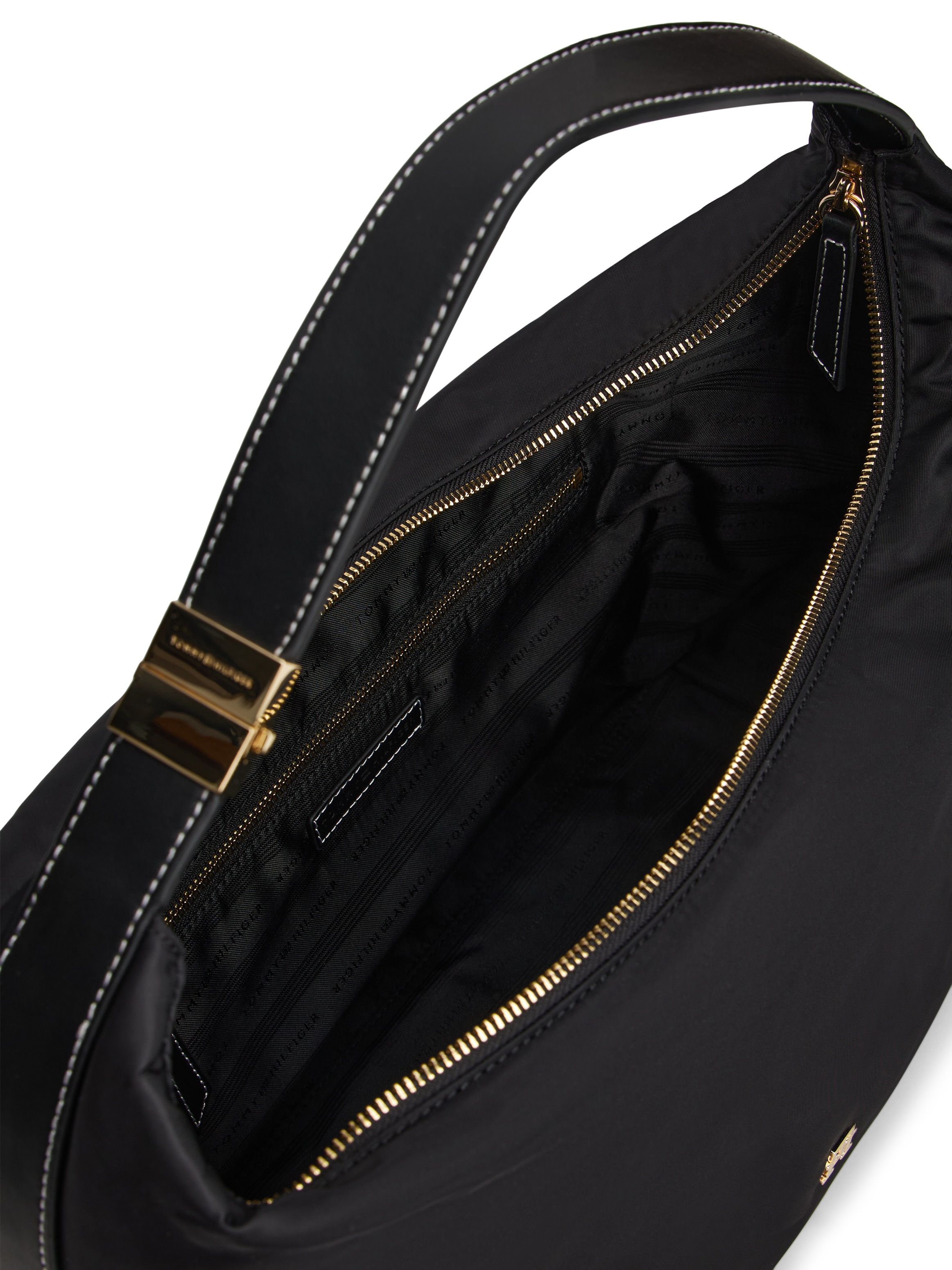 Tommy Hilfiger Hobo »TH GO HOBO NYLON« , Damen Abendtasche, Tragetasche mit goldfarbenen Details