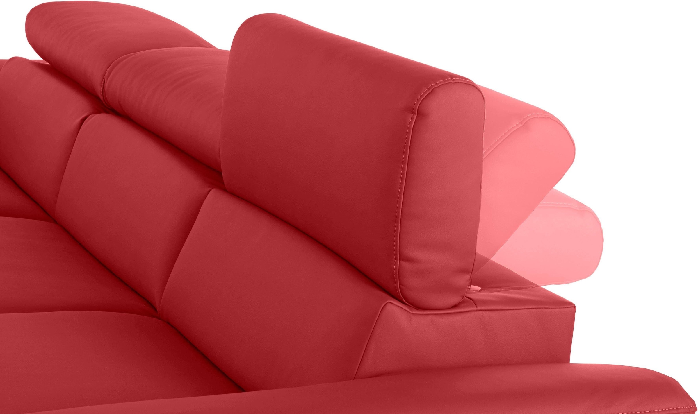 COTTA Polstergarnitur »Komaris L-Form«, (Set), Set bestehend aus: Ecksofa mit Kopfteilverstellung & Hocker