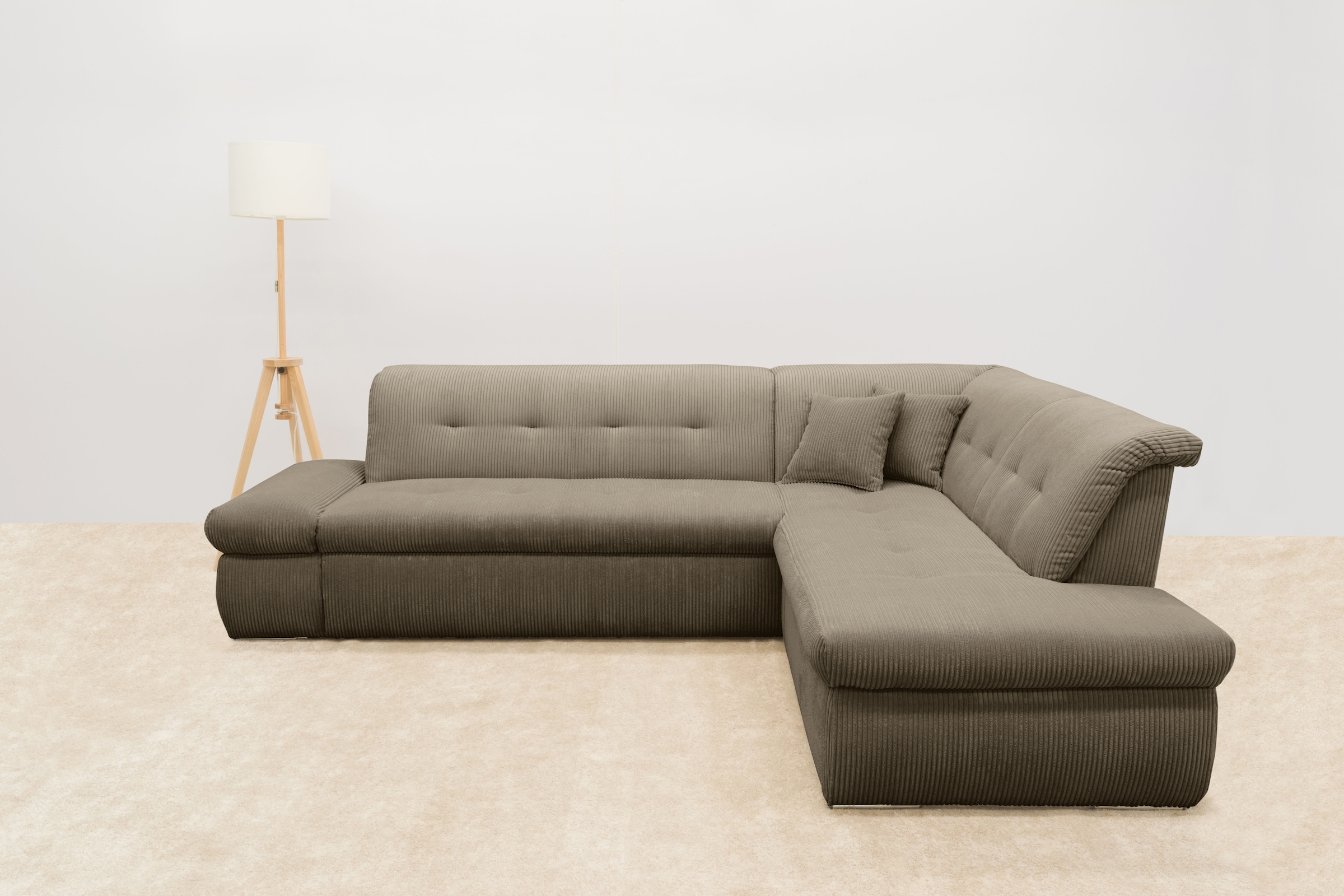 DOMO collection Ecksofa »Moric L-Form«, wahlweise mit Bettfunktion und Arml günstig online kaufen