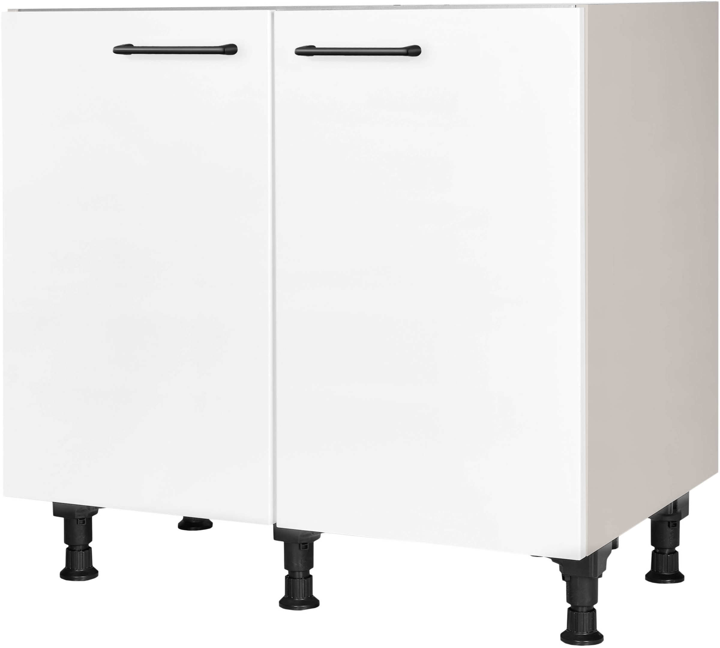 nobilia® Spülenschrank »"MIAMI", vormontiert, mit höhenverstellbaren Sockelfüßen,« Breite 90 cm