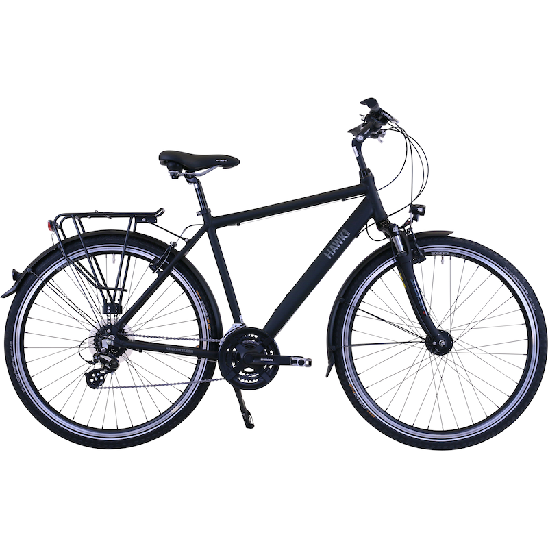 HAWK BIKES Trekkingrad »Trekking Gent Premium Black« 24 Gang microSHIFT für Herren schwarz