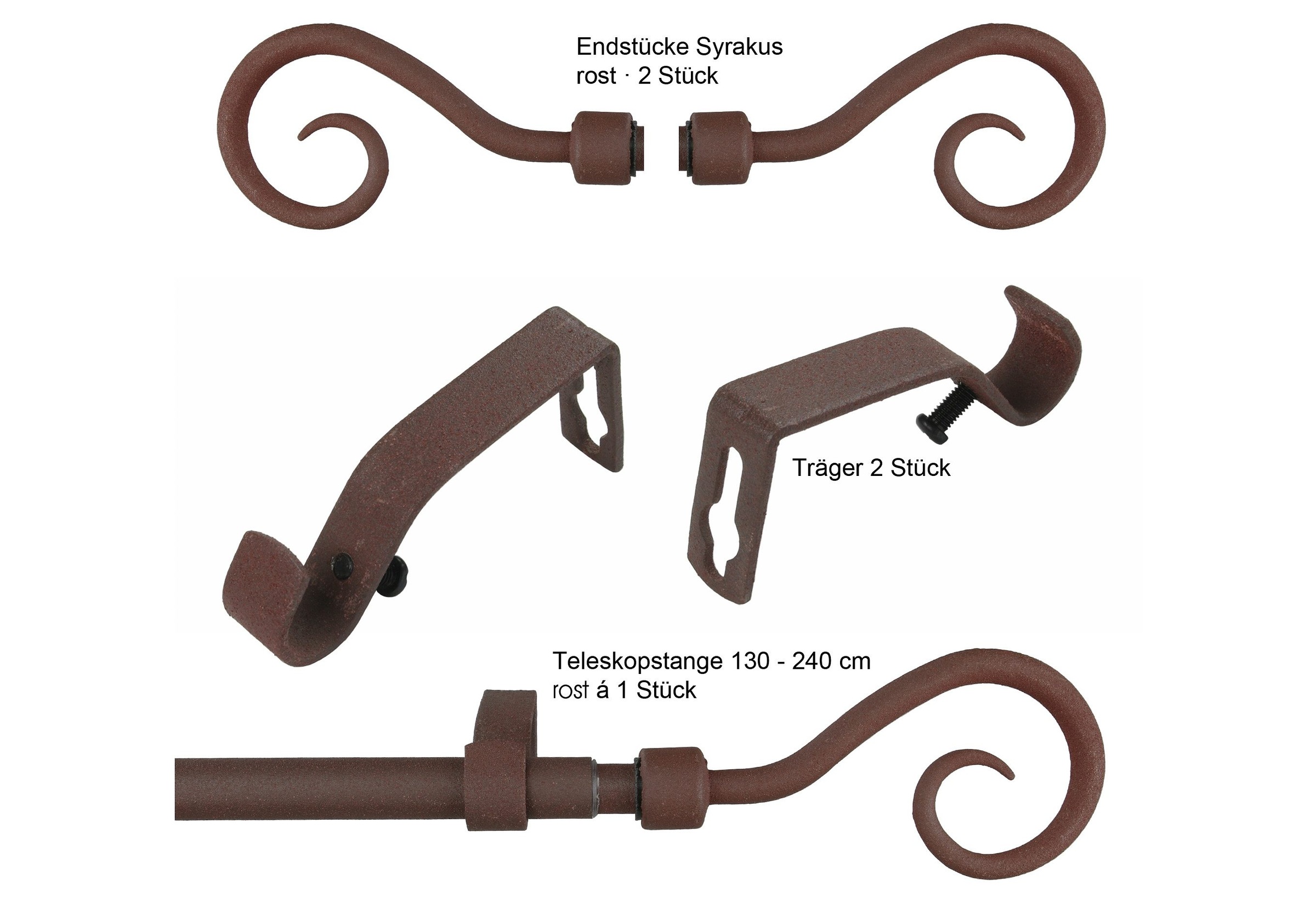 Liedeco Gardinenstange »Syrakus Ã˜ 16 mm« Ø 16 mm 1 läufig-läufig ausziehba günstig online kaufen