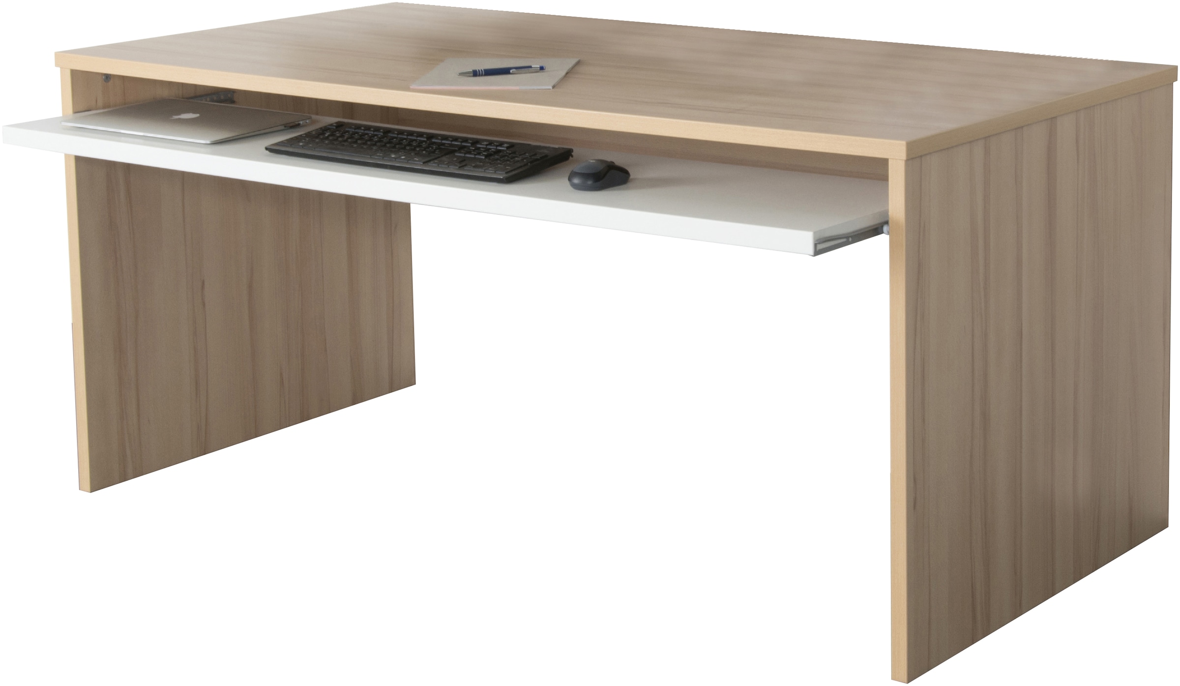 VOGL Möbelfabrik Schreibtisch »Barrie«, 2-farbiger Tablarauszug, Breite 137 cm, Made in Germany