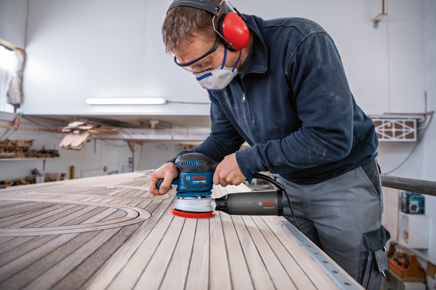 Bosch Professional Exzenterschleifer »»GEX 40-150««, mit Schleifblatt M480 und L-BOXX