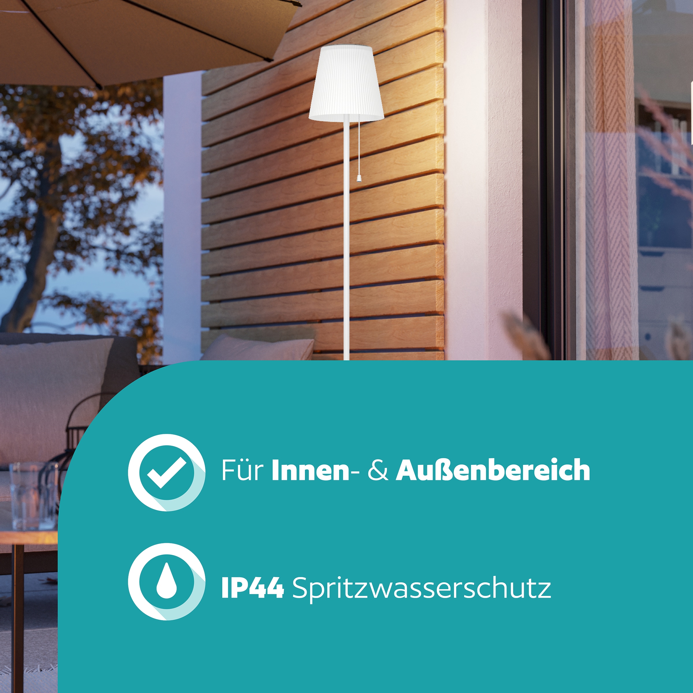 EGLO Stehlampe »SCORDIANO-L Stehlampe - Stahl - SOLAR-LED - 2,3W - IP44« LED-Modul 1 Stk. Kaltweiß | Neutralweiß | Warmweiß Standleuchte, Leselampe, Wohzimmer, Schlafzimmer, H120 x Ø13 cm