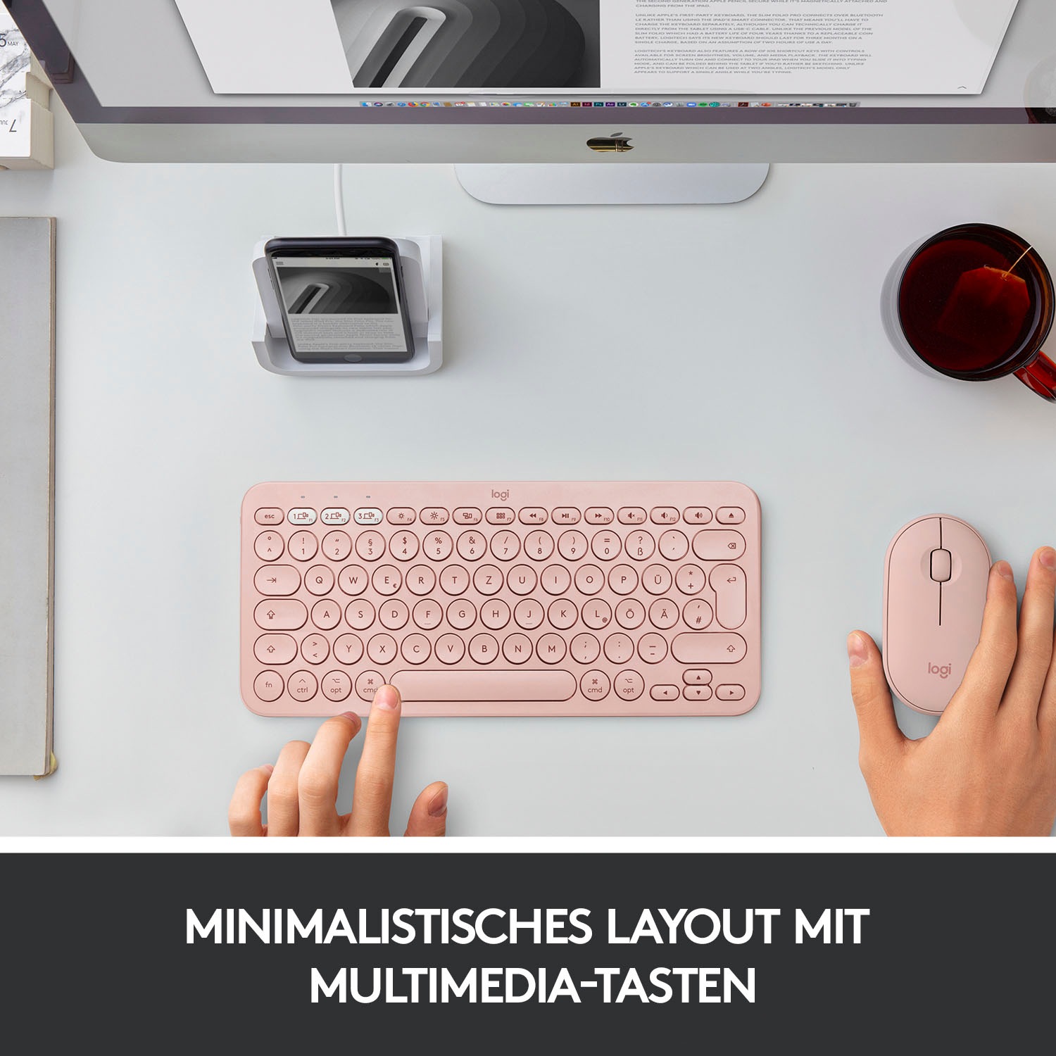 Logitech Apple-Tastatur »K380 Rose«, (Easy-Switch-iOS Sondertasten)