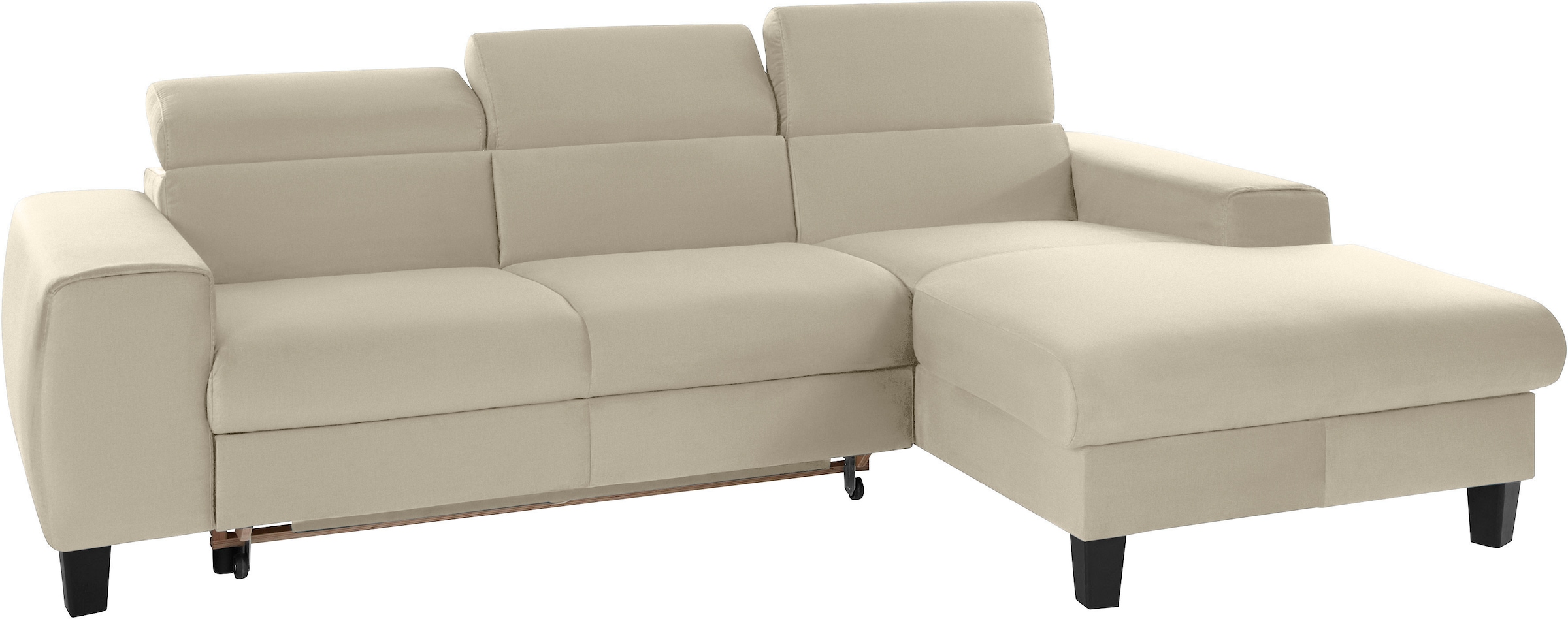 COTTA Ecksofa »Morven L-Form mit Kopfteilverstellung«, wahlweise mit Bettfunktion, Bettkasten & Wireless-Charger