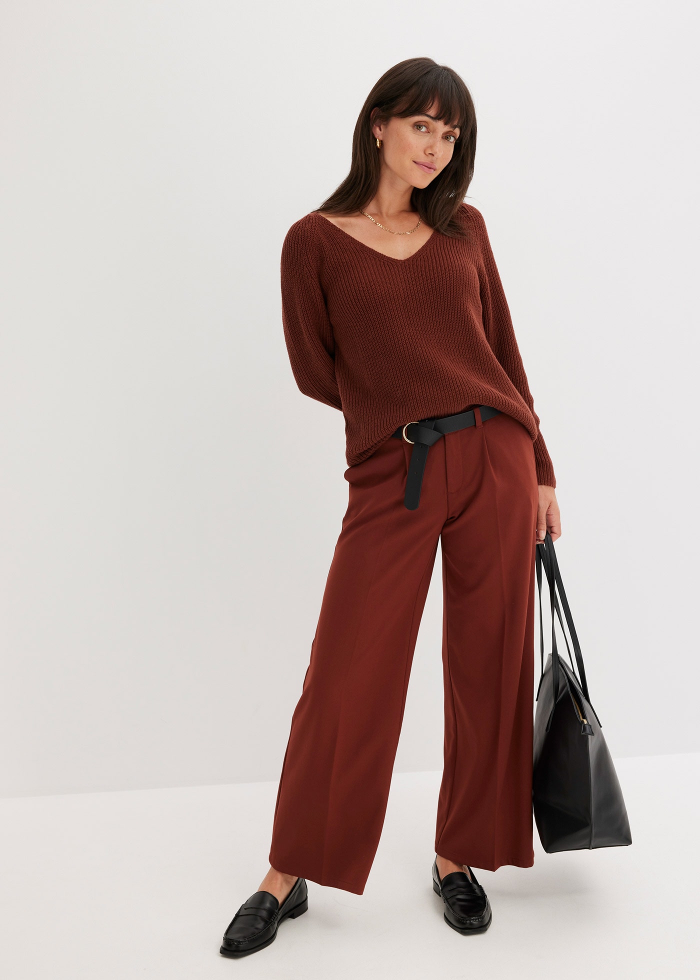 bonprix Strickpullover »Gerippter Pullover aus reiner Baumwolle«, Gerippter Pullover aus reiner Baumwolle
