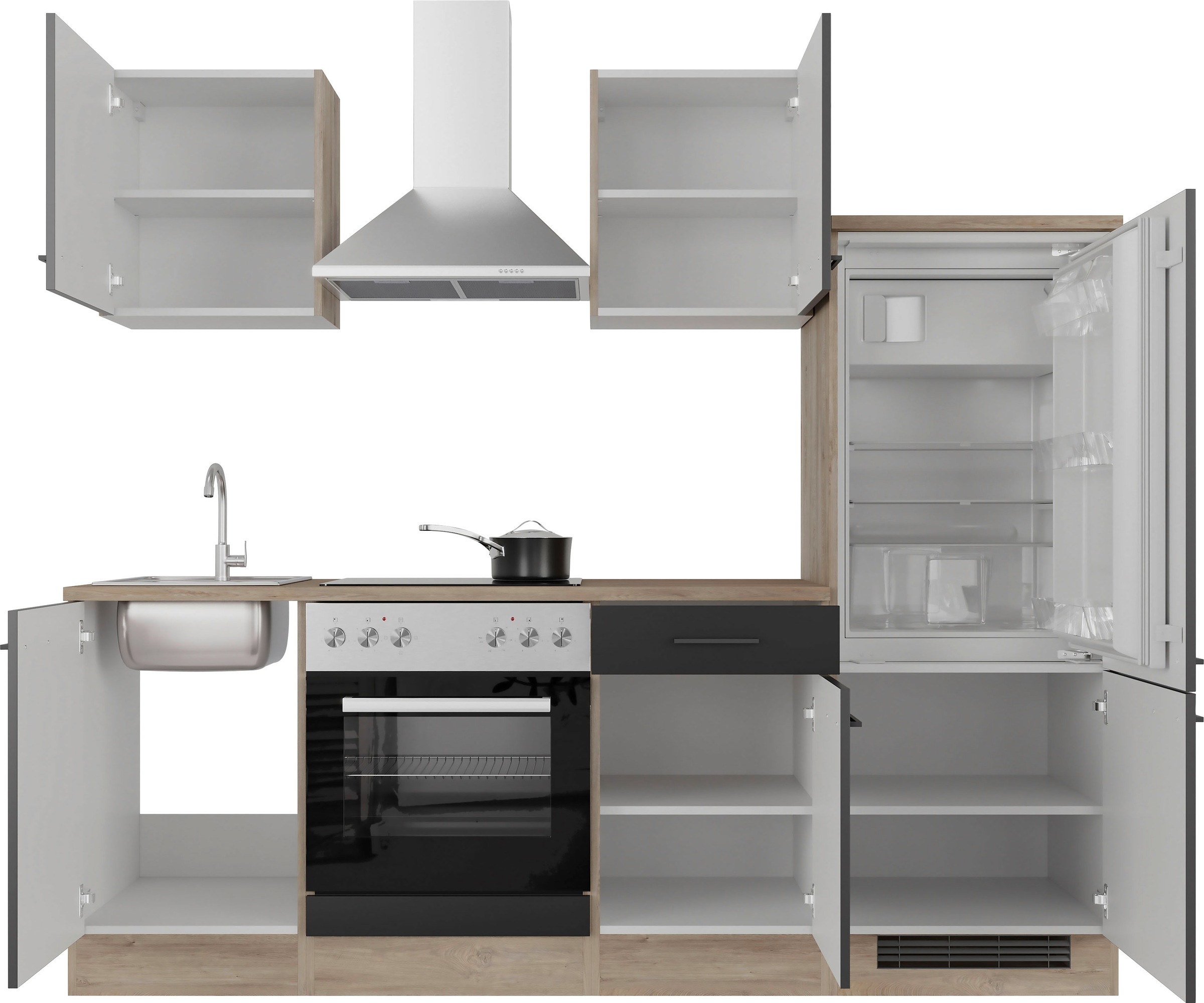 Flex-Well Küche »Capri«, mit ohne kaufen 220 erhältlich, und Raten Gesamtbreite auf E-Geräten cm