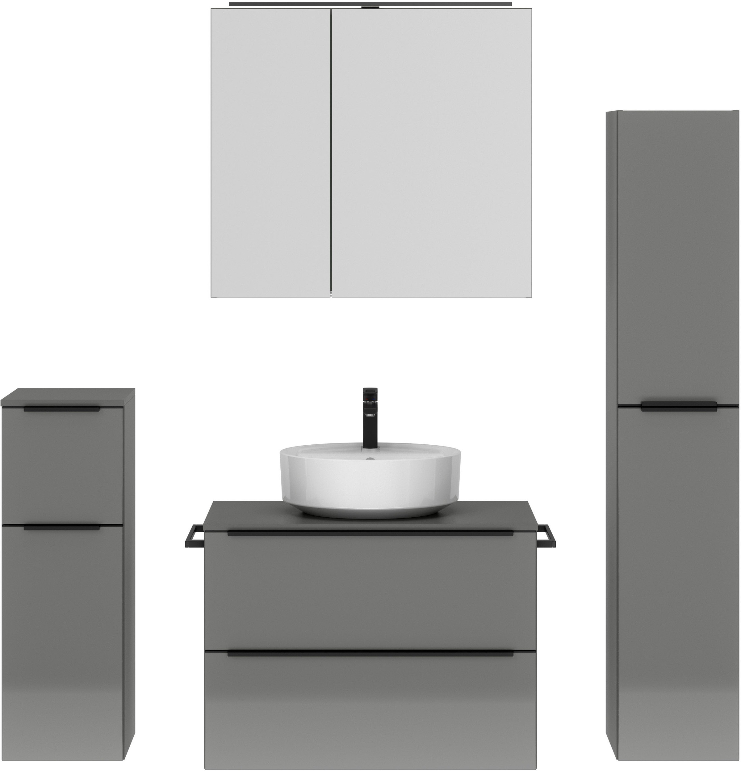 nobilia® Badmöbel-Set »Alvene« vormontiert, mit Soft-Close, 4 Stk. tlg. günstig online kaufen