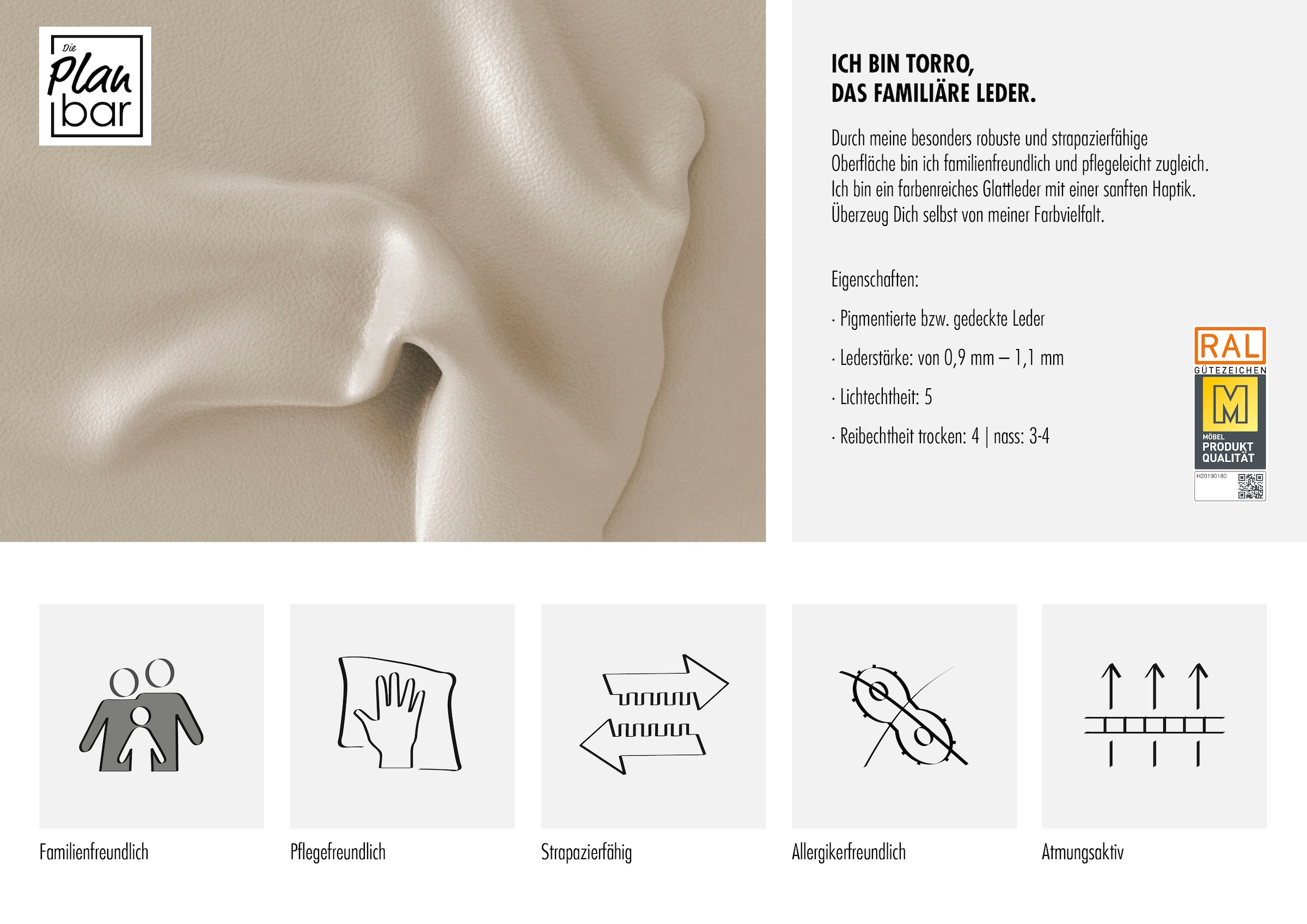 Die PlanBar 2,5-Sitzer »PN-PF23182« Federkernpolsterung, wahlweise Rücken echt bezogen