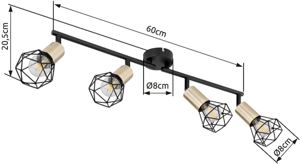 GLOBO LIGHTING Deckenstrahler »XARA I«, Leuchtmittel E14 | ohne Leuchtmittel, Deckenstrahler/Metall/Flur/Wohnzimmer/Schlafzimmer
