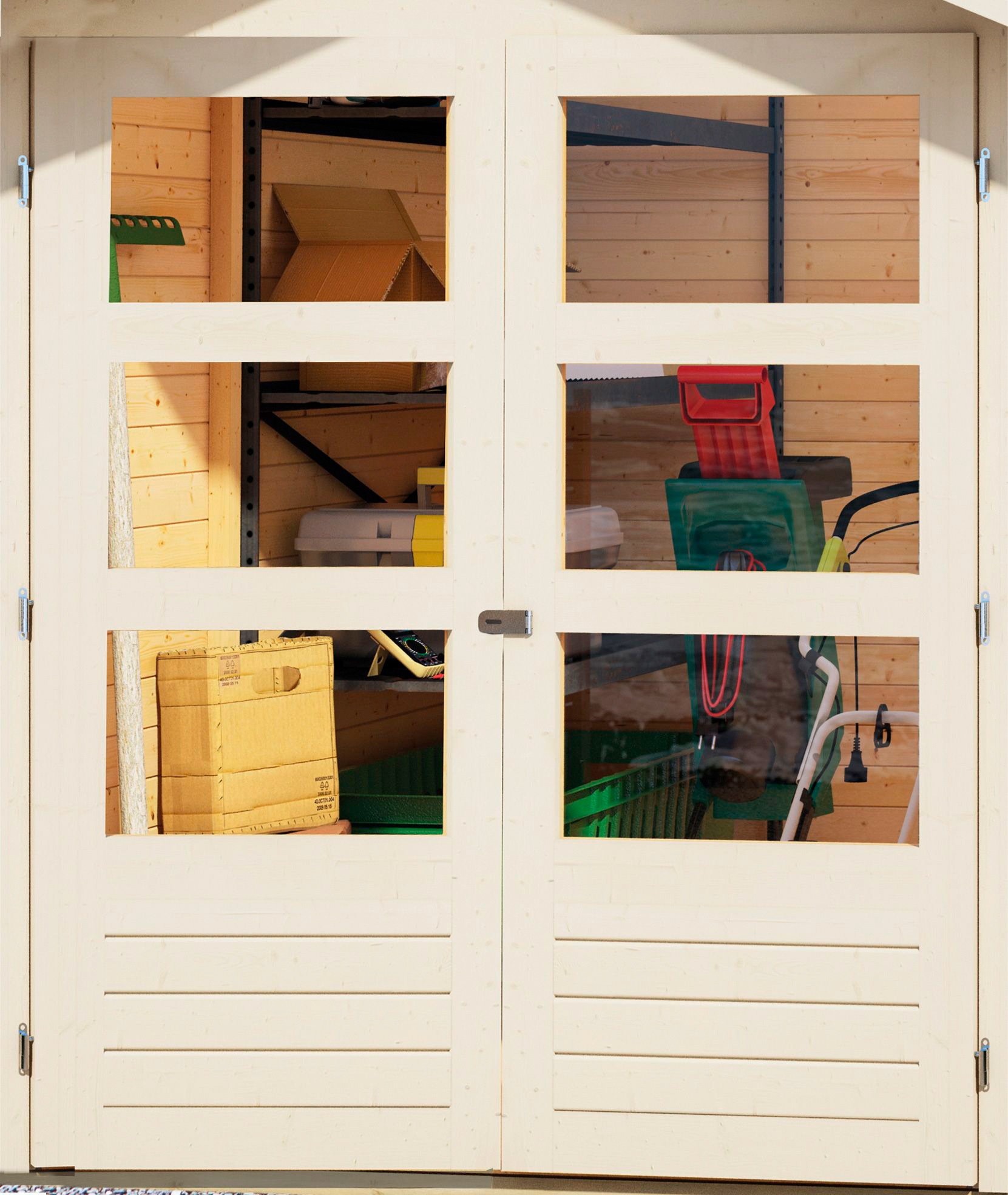 Karibu Gartenhaus »Stockach 4«, (Set), anthrazit, naturbelassen oder terragrau