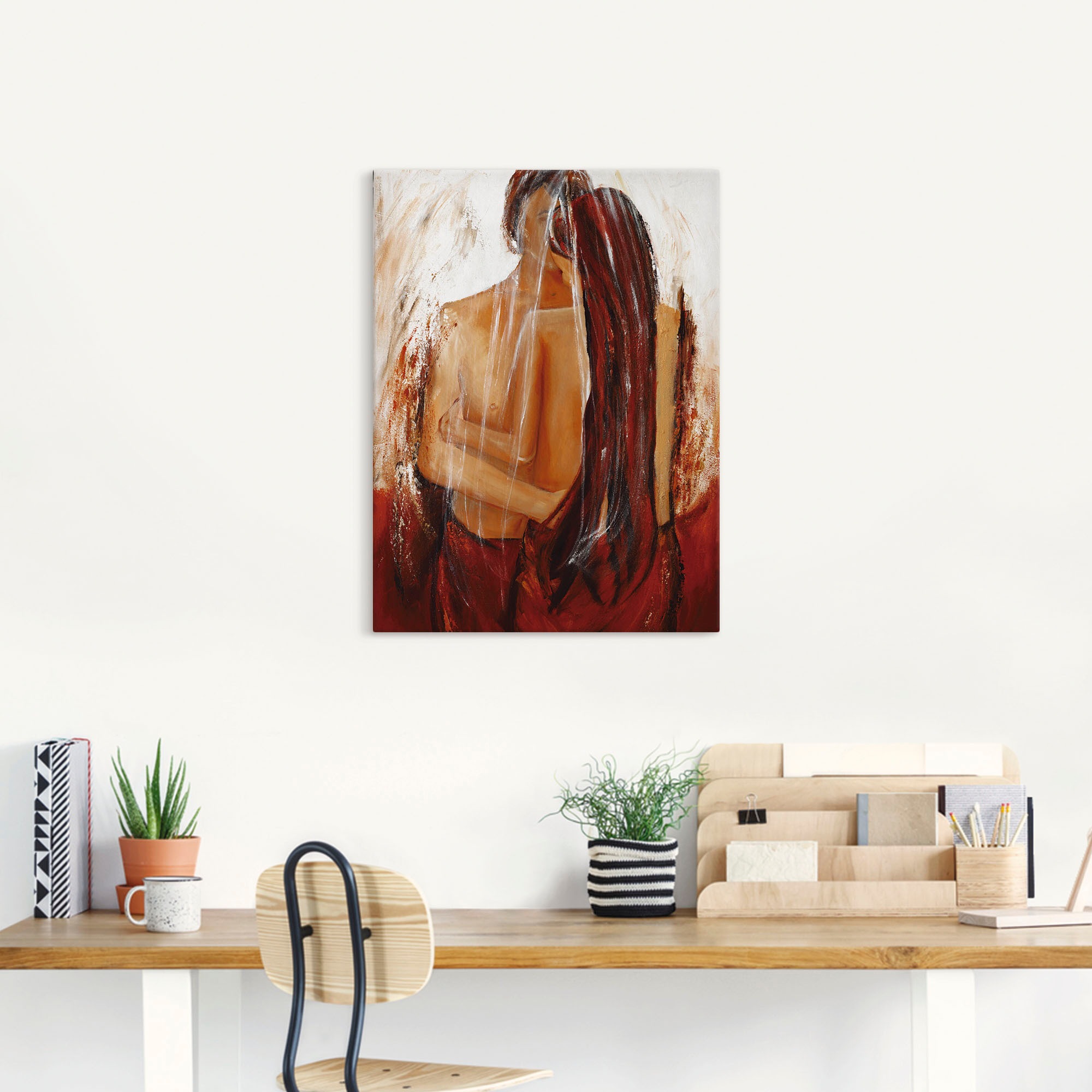 Artland Wandbild »Liebespaar in rot«, Paar, (1 St.), als Leinwandbild, Poster, Wandaufkleber in verschied. Größen