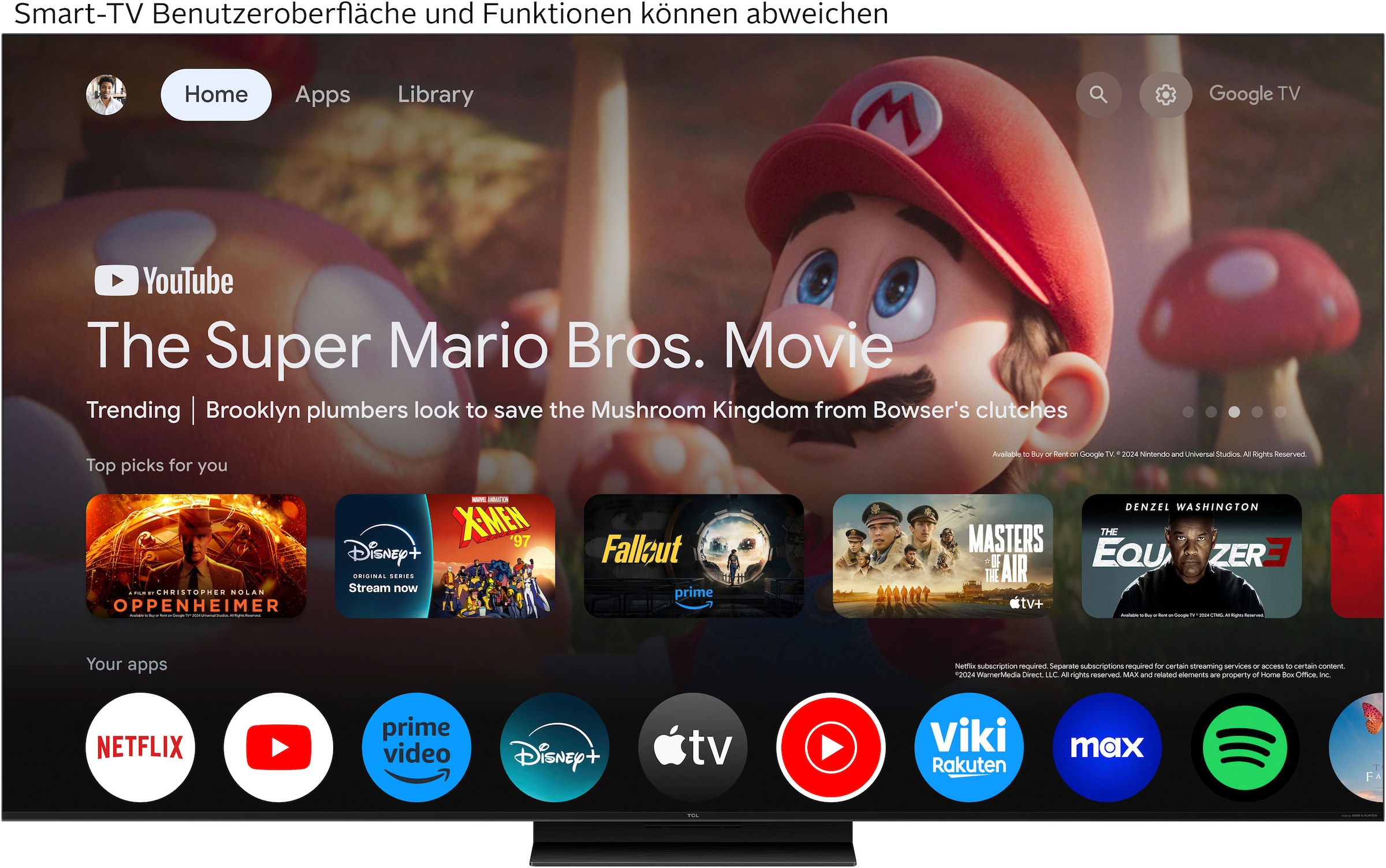 TCL QLED Mini LED-Fernseher »55Q7CX1«, 4K Ultra HD, Google TV-Smart-TV, Audio von Bang & Olufsen, Präzises Dimming, Smart TV, Apple TV, 4K HDR
