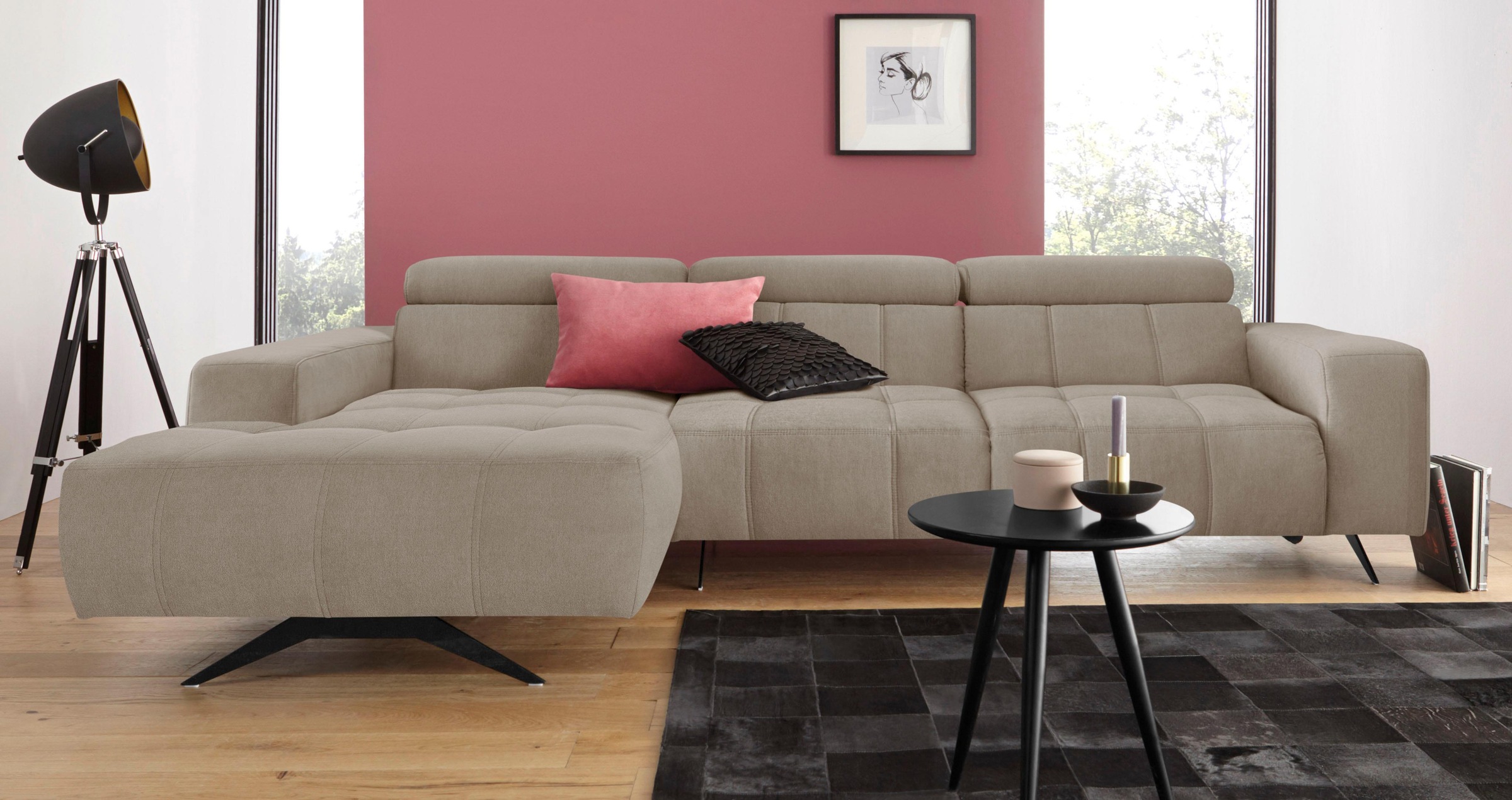DOMO collection Ecksofa »Trento L-Form, mit Kufenfuß oder Einzelfuß«, wahlw günstig online kaufen