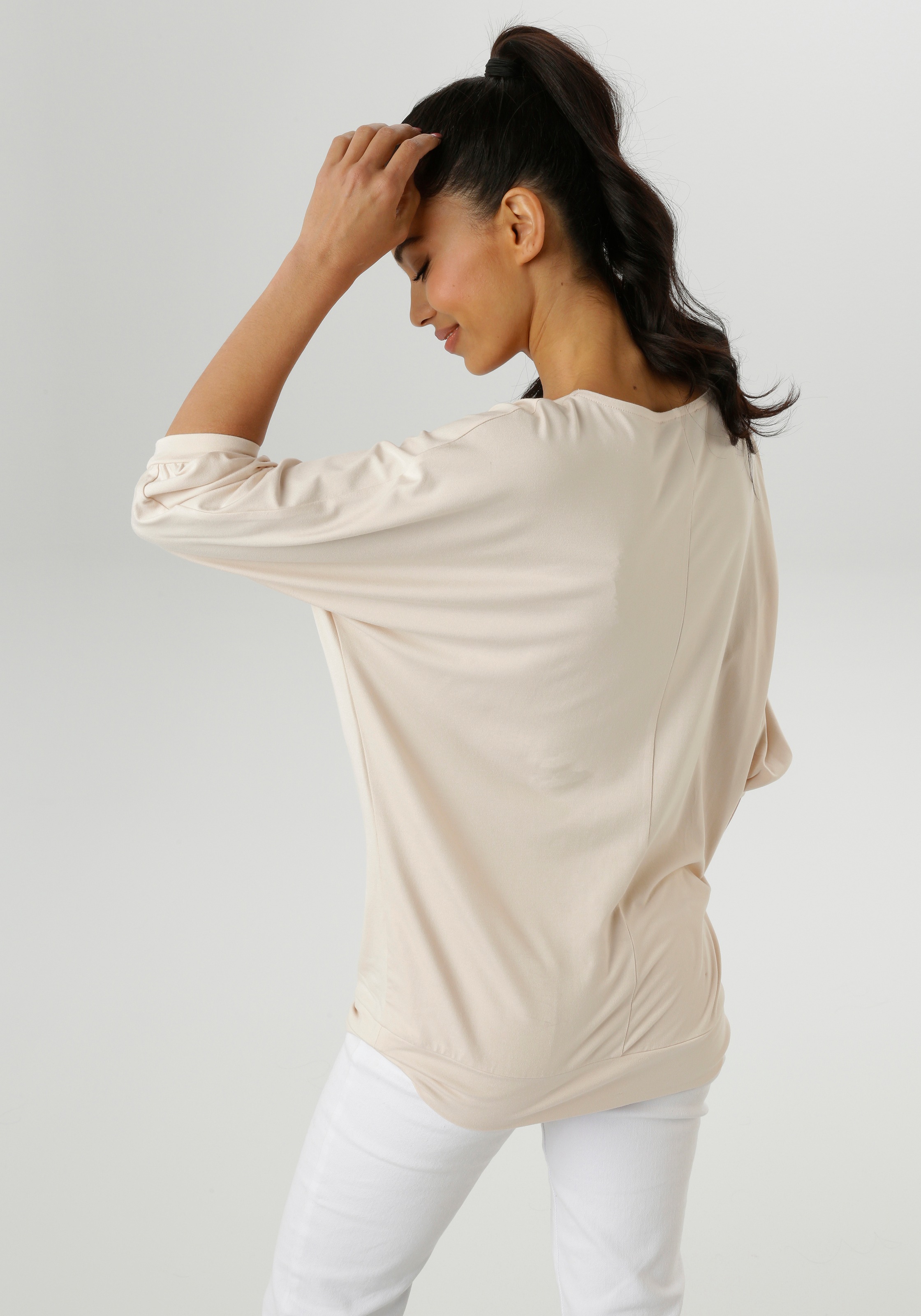 Aniston SELECTED Fledermausshirt, vorne mit großflächigem, femininem Frontdruck - NEUE KOLLEKTION