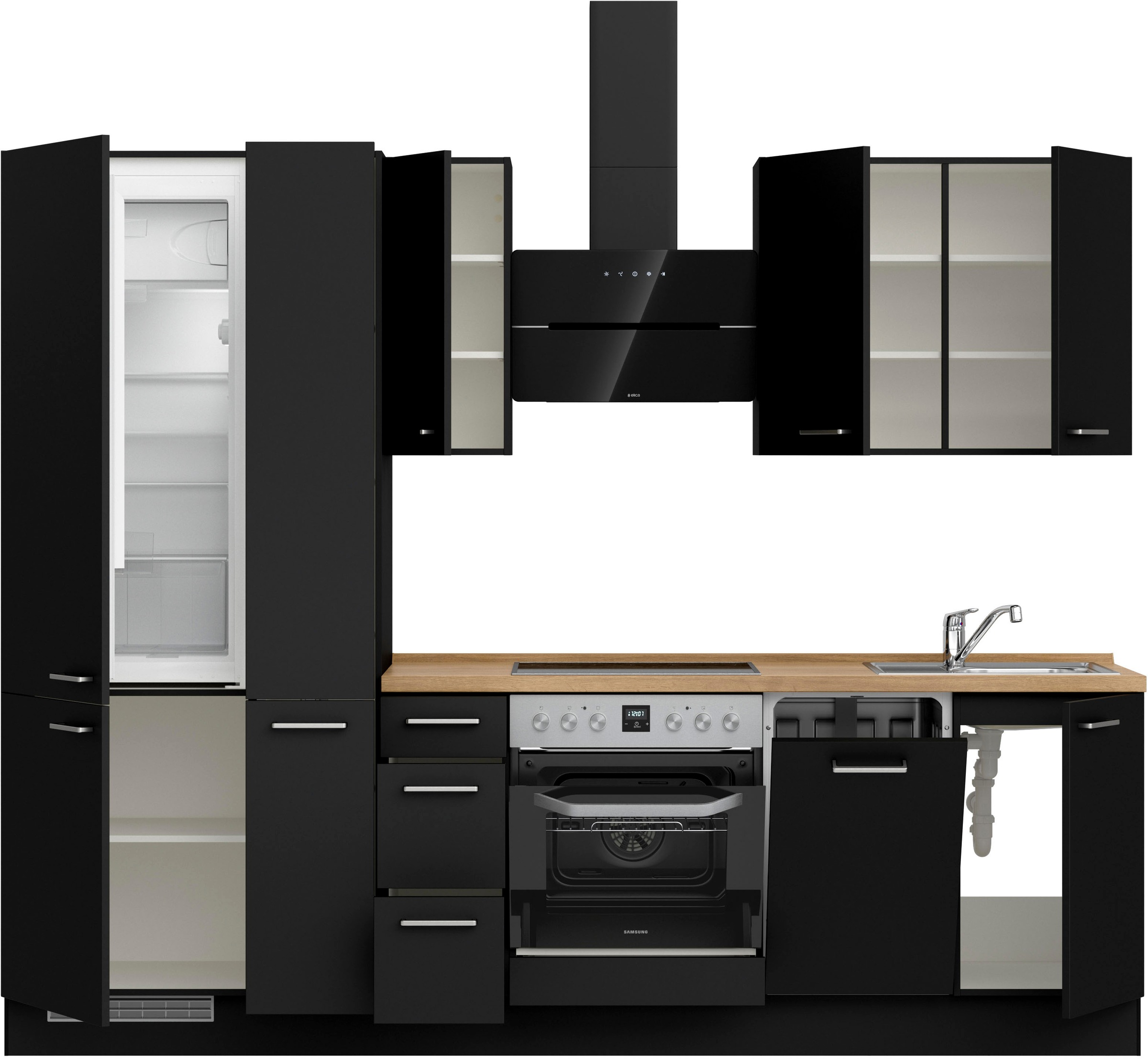 nobilia® Küchenzeile »"Touch II"«, vormontiert, Ausrichtung wählbar, Breite 270 cm, wahlw. mit E-Geräten