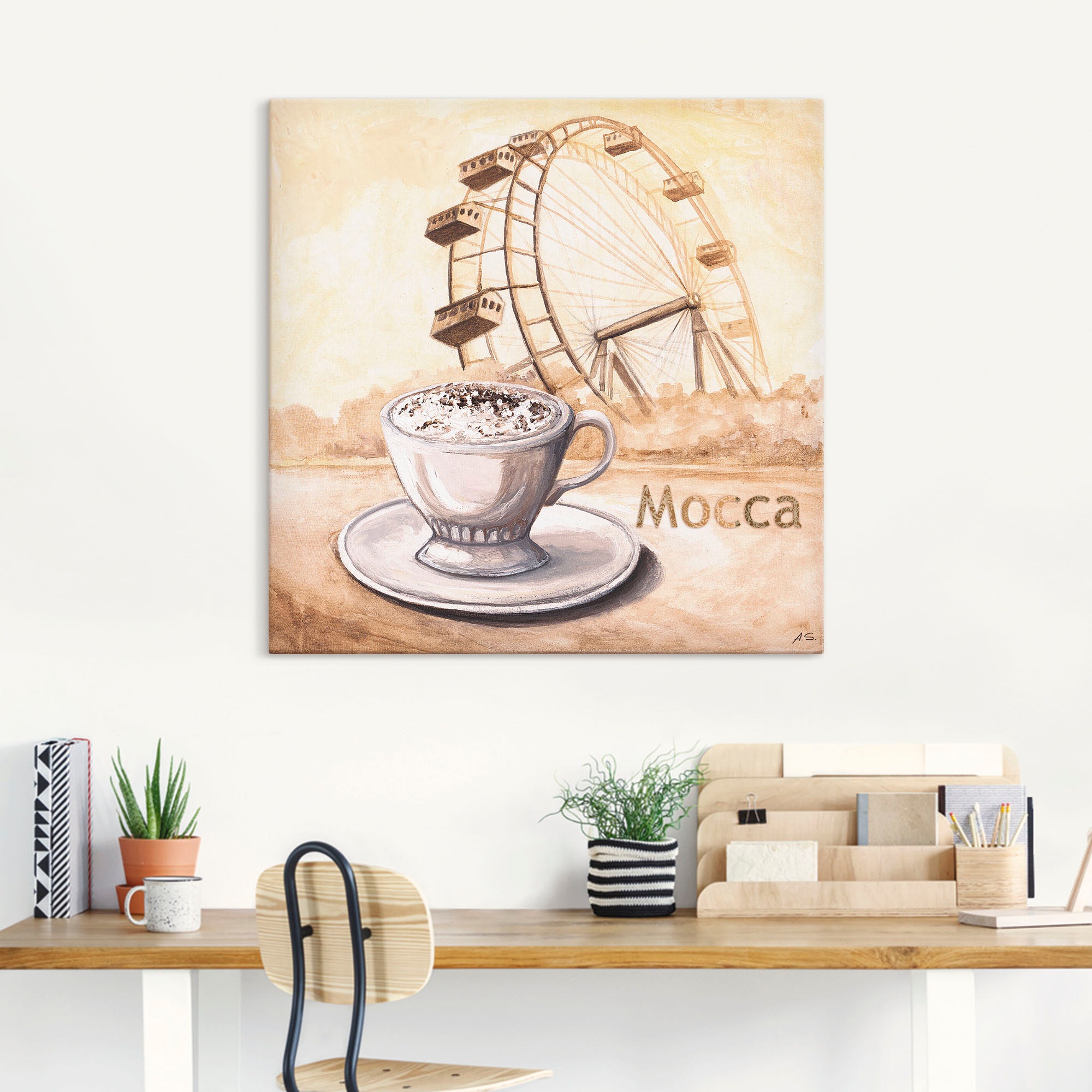 Artland Wandbild »Mocca in Wien«, Kaffee Bilder, (1 St.), als Leinwandbild, Wandaufkleber in verschied. Größen