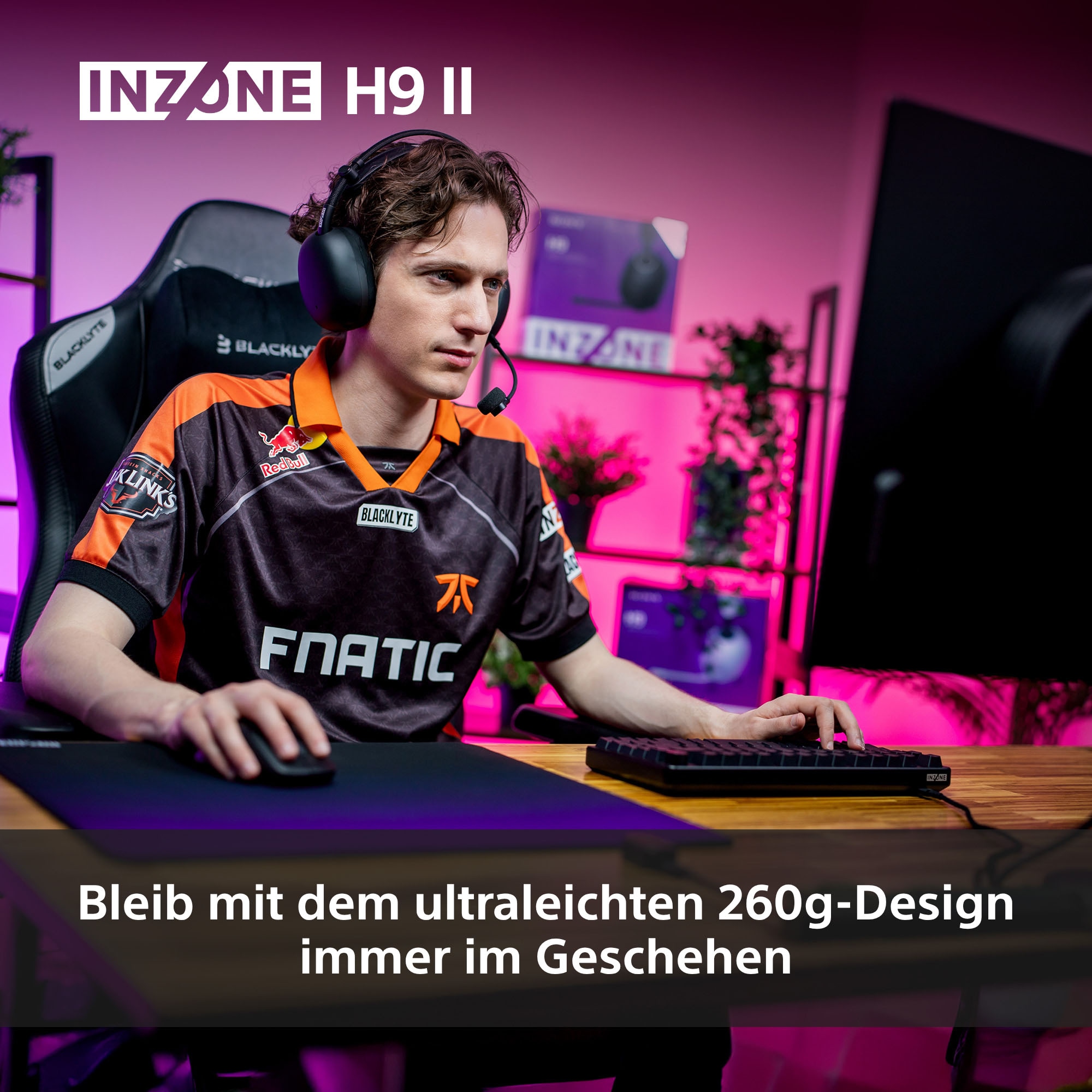 Sony Gaming-Headset »INZONE H9 II«, A2DP Bluetooth-AVRCP Bluetooth-Bluetooth-HFP-HSP, Adaptive Noise-Cancelling-Freisprechfunktion-Mikrofon abnehmbar-Rauschunterdrückung-Stummschaltung-Transparenzmodus