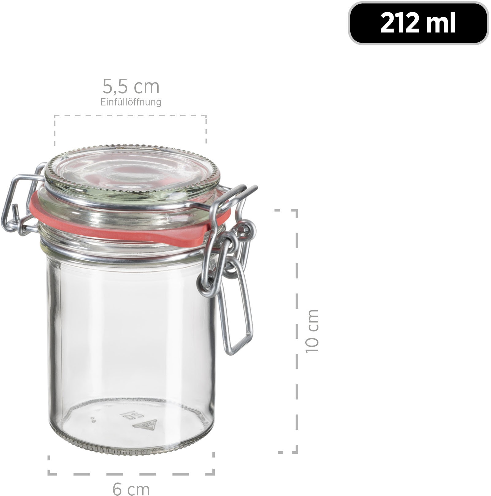 MÄSER Einmachglas »Gothika, Einkochglas Set« Set, 6 x Einmachglas m. Deckel, Füllmenge 21,2 cl, 6 Stk. tlg.