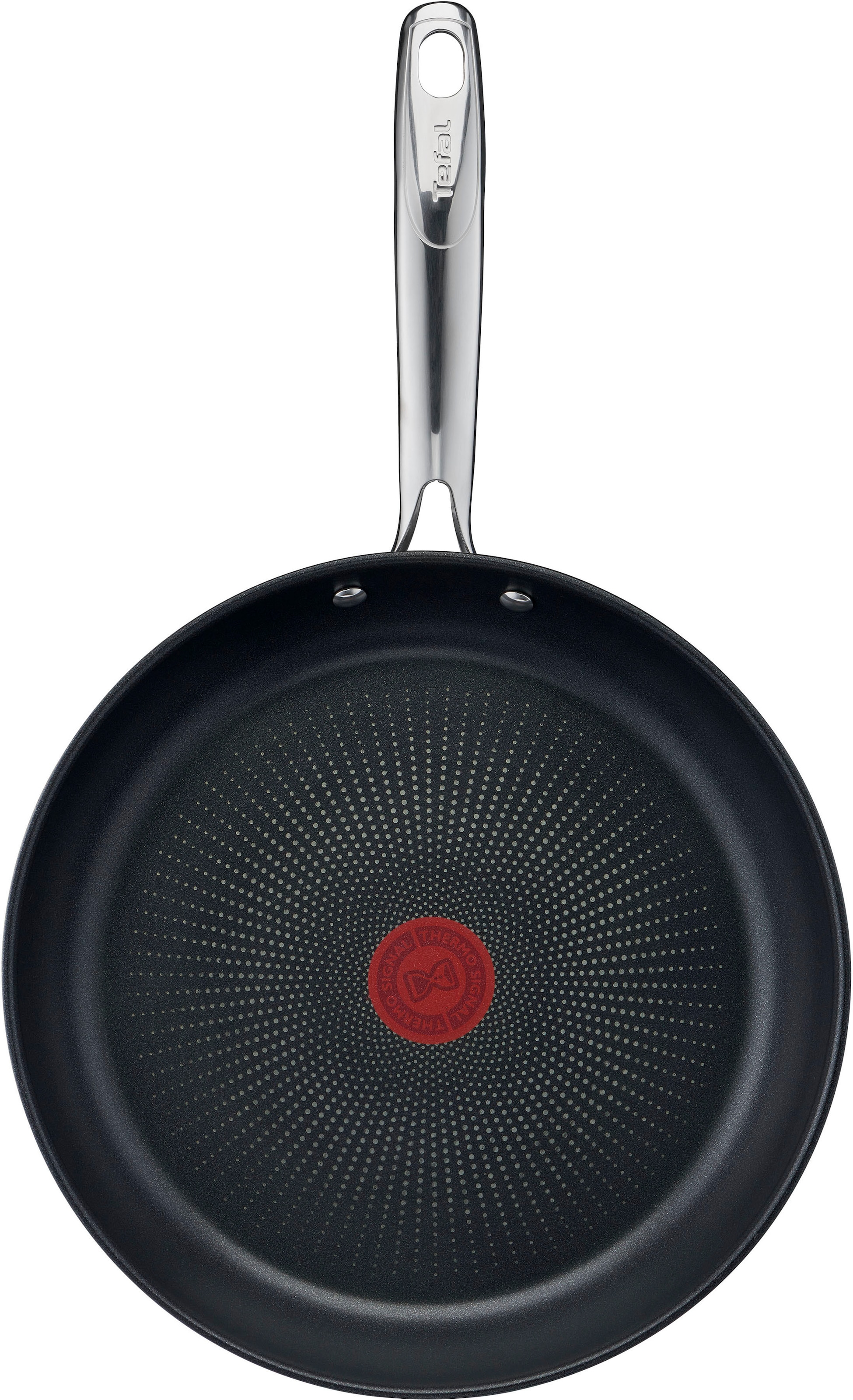Tefal Pfannen-Set »Duetto+ Ice Force«, Edelstahl 18/10, (Set, je 1 Bratpfanne Ø 20/24/28 cm, 1 Kochmesser 20 cm), Edelstahl in Premium Qualität, Thermo-Signal, inkl. Kochmesser