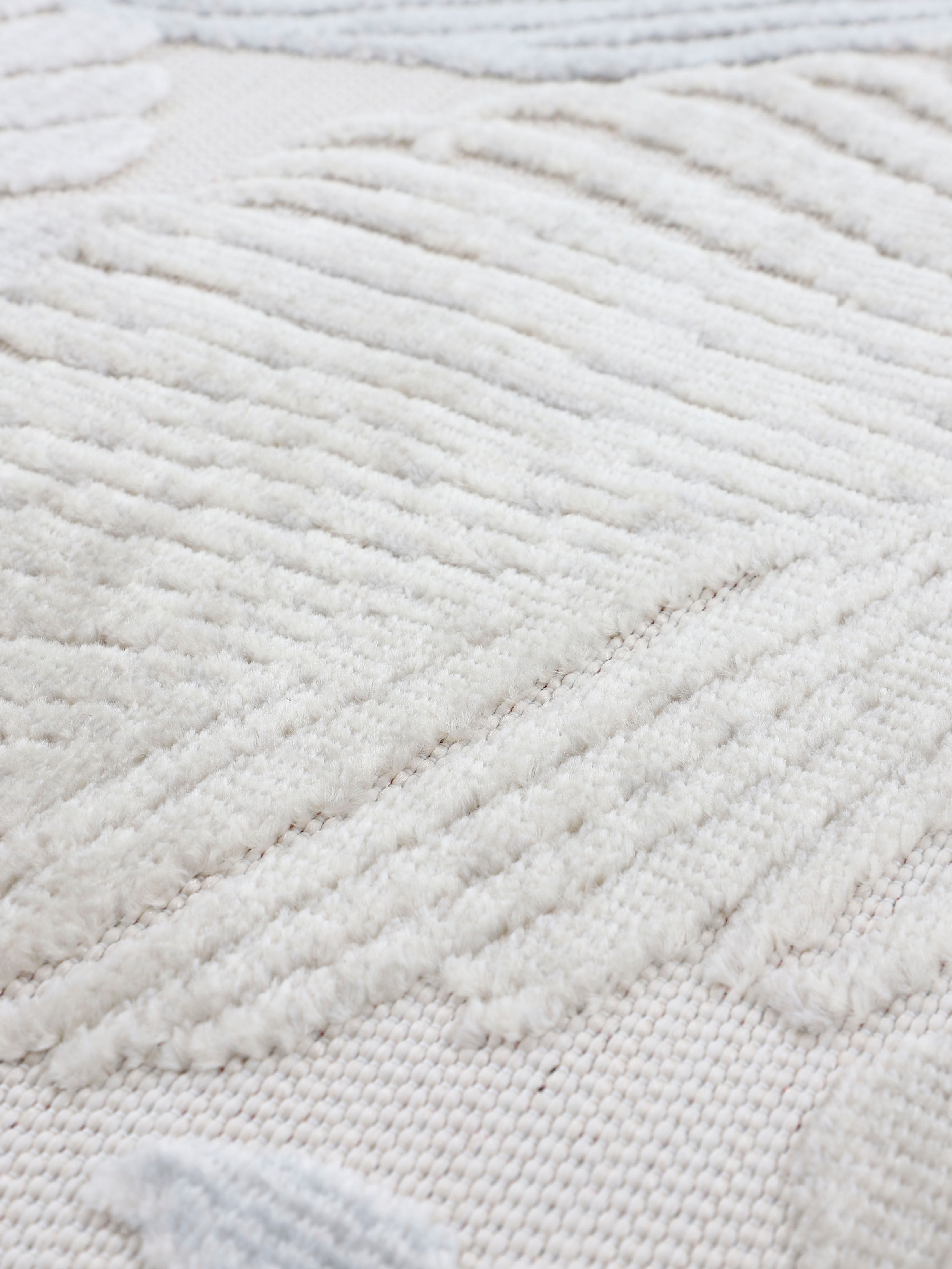 carpetfine Teppich »Deja 104«, rechteckig, 4 mm Höhe, robustes Flachgewebe, Motiv- Floral Palmenblätter, Hoch-Tief Effekt