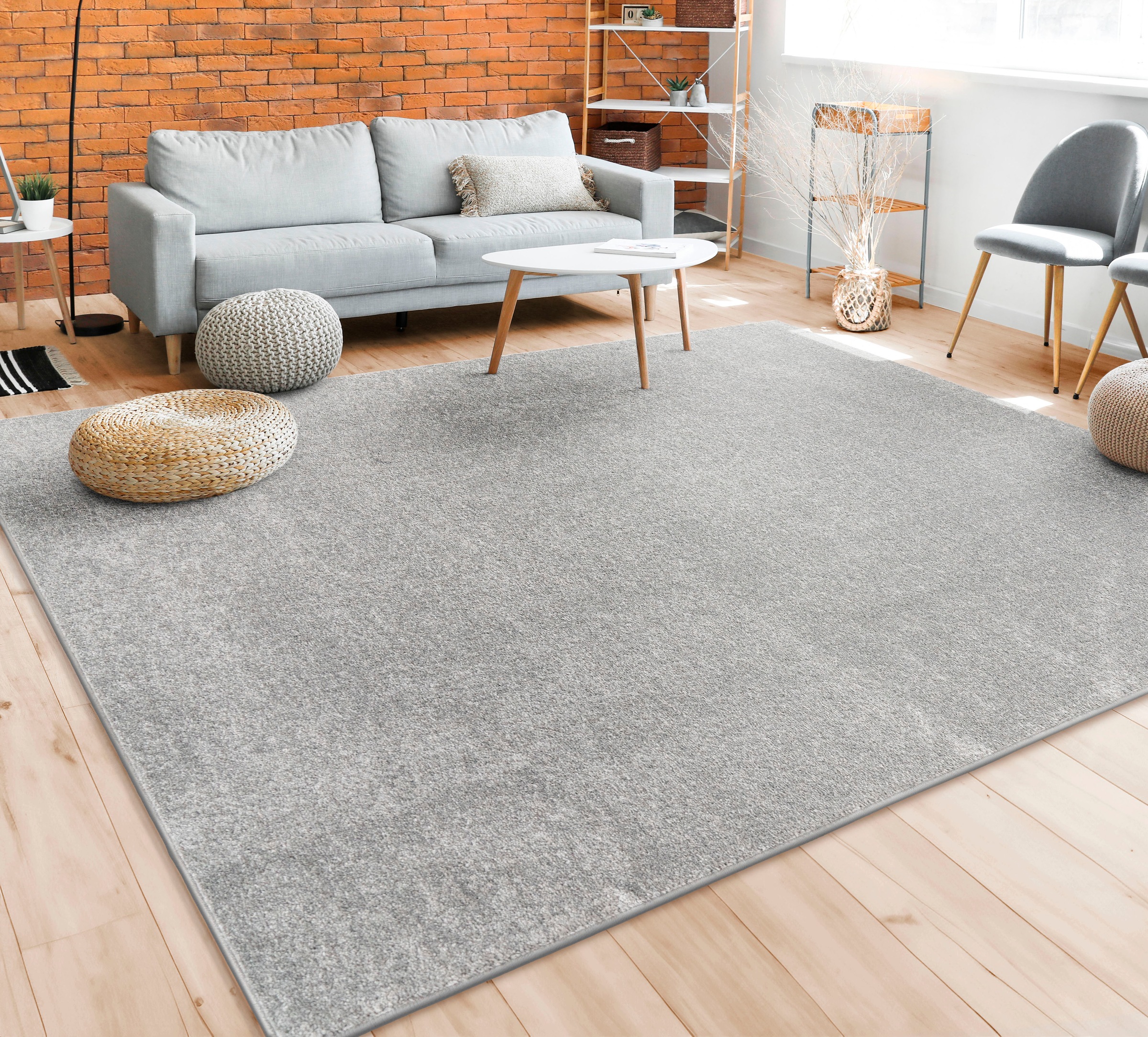 5. Bild von Paco Home Teppich »Porto 890«, rechteckig, Kurzflor, Uni-Farben, ideal im Wohnzimmer & Schlafzimmer